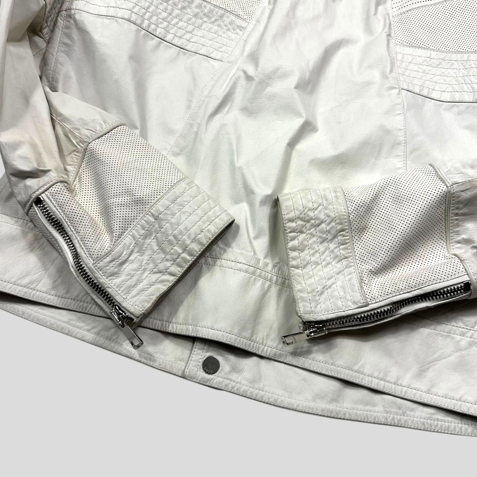 Gucci Gucci 2010 Nappa Leather Café Racer Perforate Biker Jacket L Size US L / EU 52-54 / 3 - 9 Thumbnail
