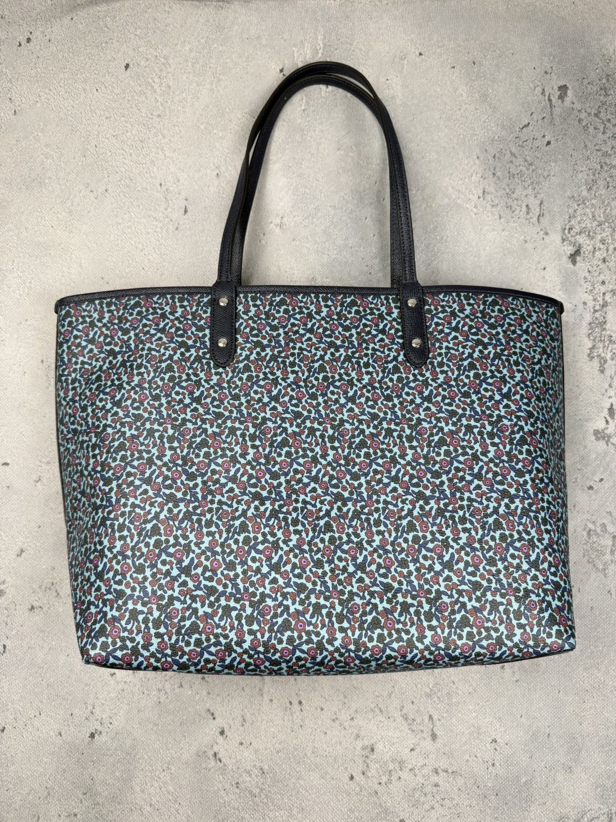 Coach Coach Reversible Navy Print City Tote Bag Leather Pouch y2k Size ONE SIZE - 5 Thumbnail