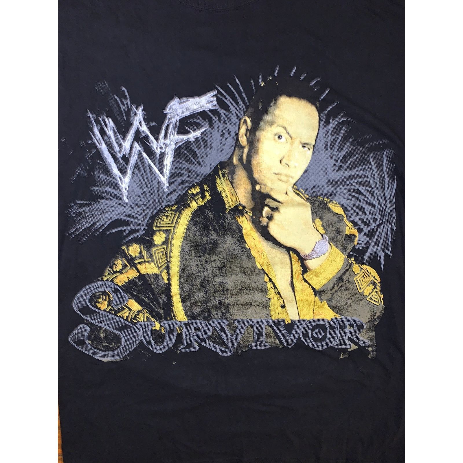WWE Vintage The Rock Survivor Boot Tee Single Stitch Size US L / EU 52-54 / 3 - 1 Thumbnail