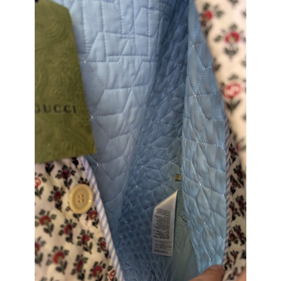 Gucci o1rshd1 Flowers On Linen Jacket in Ivory/Red Size US M / EU 48-50 / 2 - 9 Thumbnail