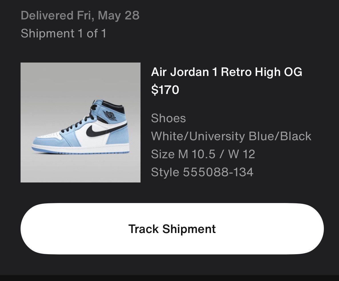 Jordan Brand Air Jordan 1 Retro High OG University Blue Size US 10.5 / EU 43-44 - 6 Thumbnail