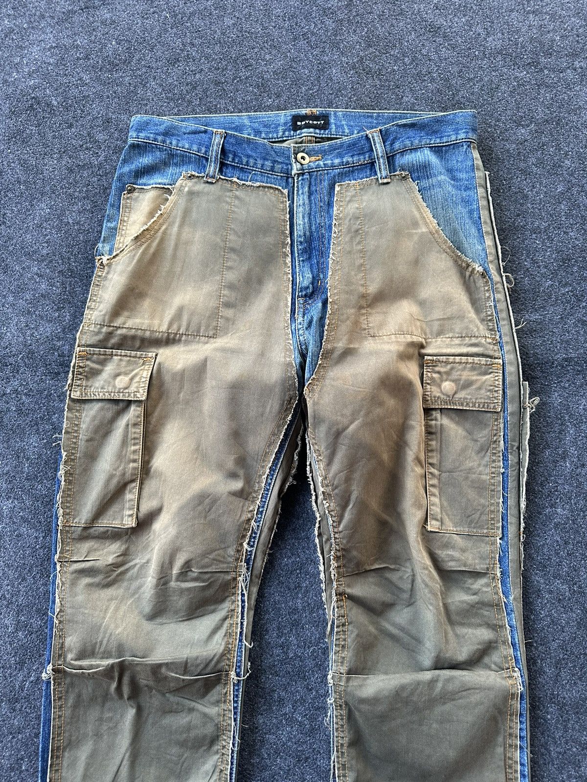 Boycott Vintage Boycott 2 Tones Denim+Cargo Pant 34x31 D162 Size US 34 / EU 50 - 2 Thumbnail
