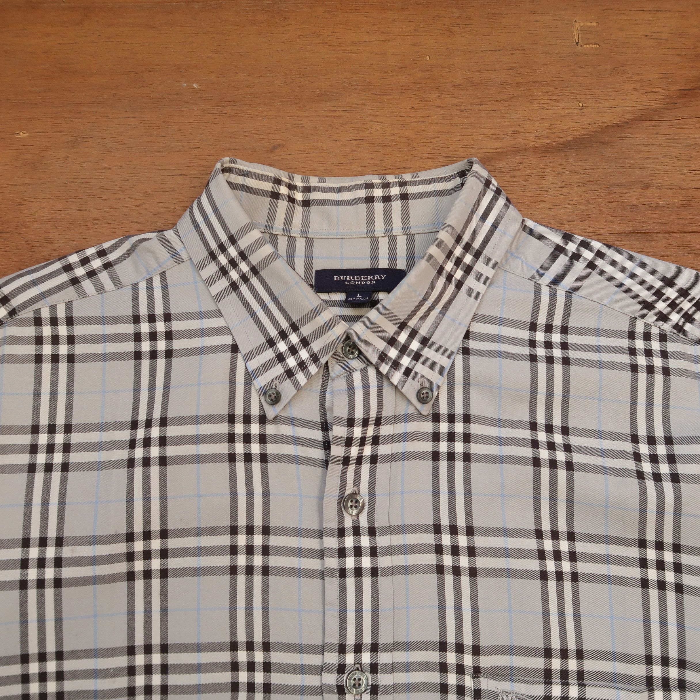Burberry Burberry London Nova Check Gray Shirt Old Money Style Size US L / EU 52-54 / 3 - 3 Thumbnail