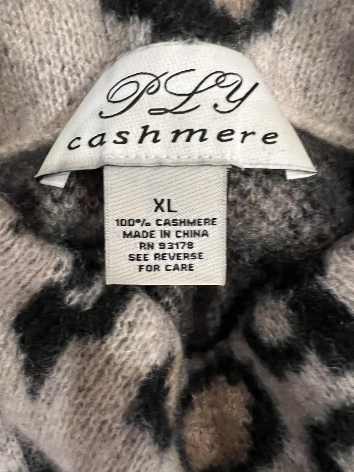 Other PLY Cashmere Leopard Print 100% Cashmere Sweater Womens Size L / US 10 / IT 46 - 3 Thumbnail