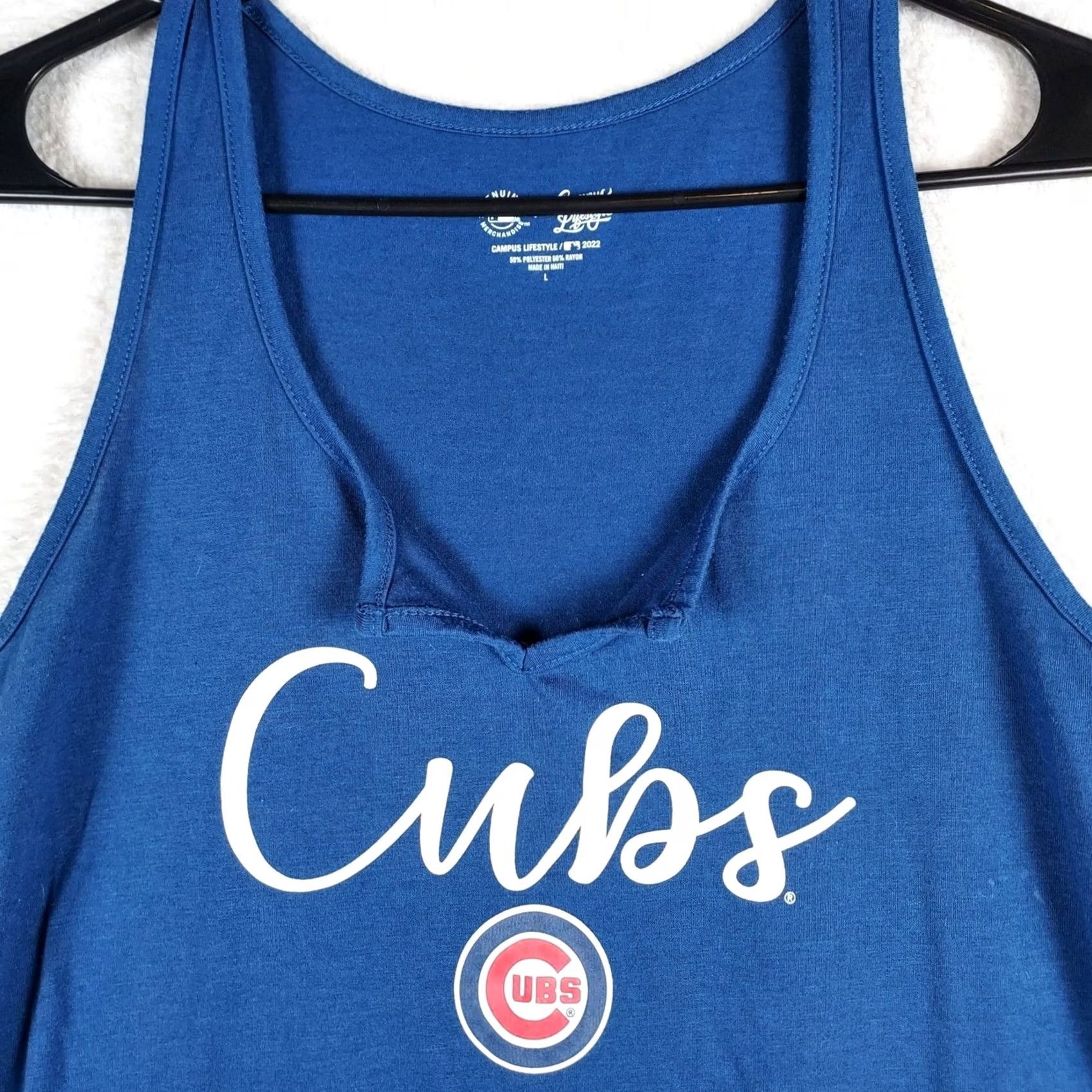 Vintage Campus Lifestyle Chicago Cubs Womens Tank Top L Blue Sleeveless Round Neck Cotton Casual Apparel Womens Cubs Fans Size L / US 10 / IT 46 - 2 Thumbnail