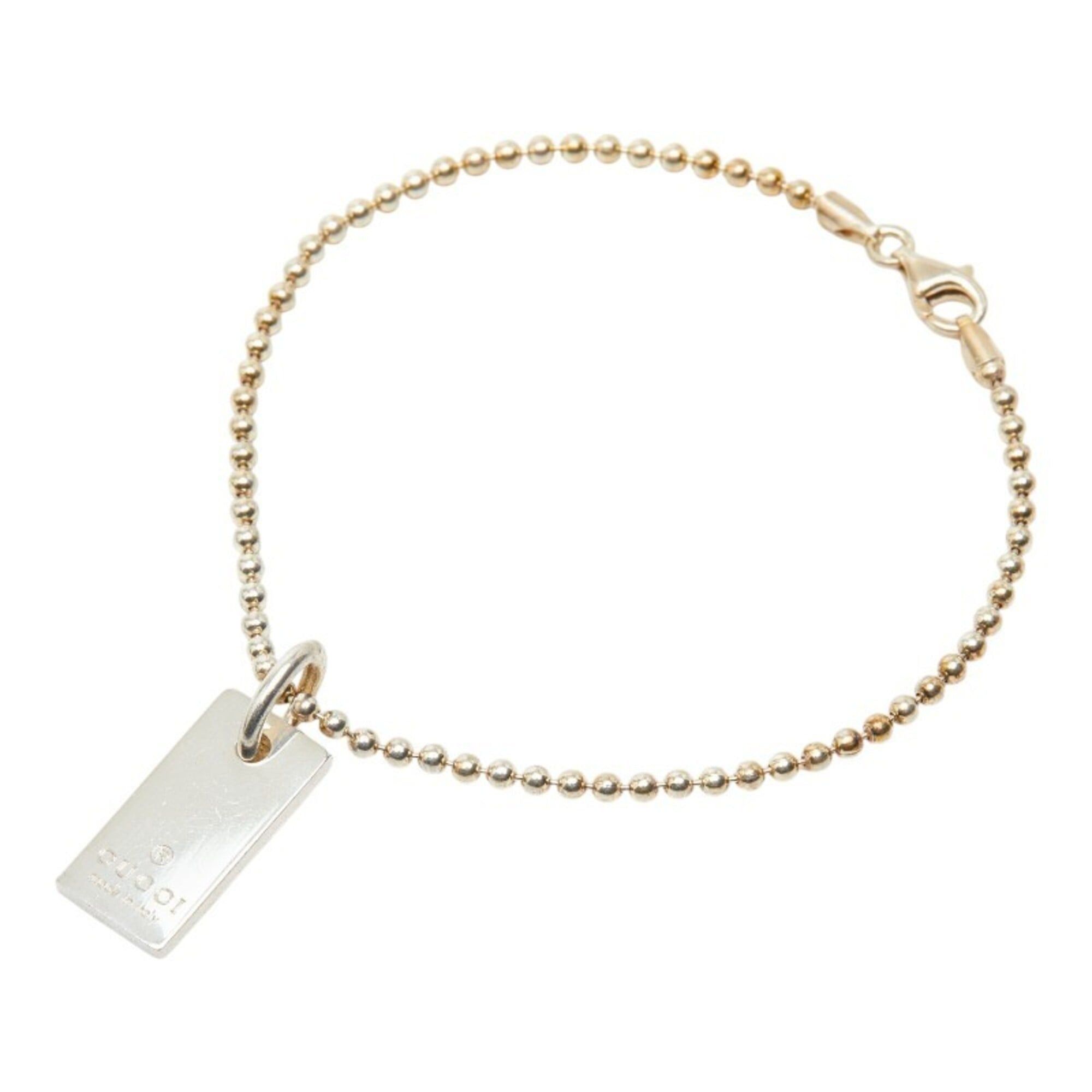 Gucci Gucci Logo Plate Bracelet, Ball Chain, SV925 Silver, Women's GUCCI Size ONE SIZE - 1 Thumbnail