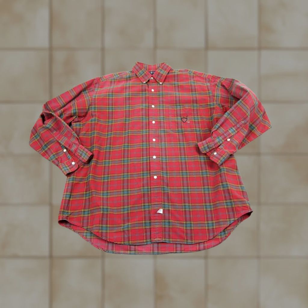 Ralph Lauren VINTAGE Ralph Lauren Shirt Mens XL Red Green Polo Crest Pocket Size US XL / EU 56 / 4 - 1 Thumbnail