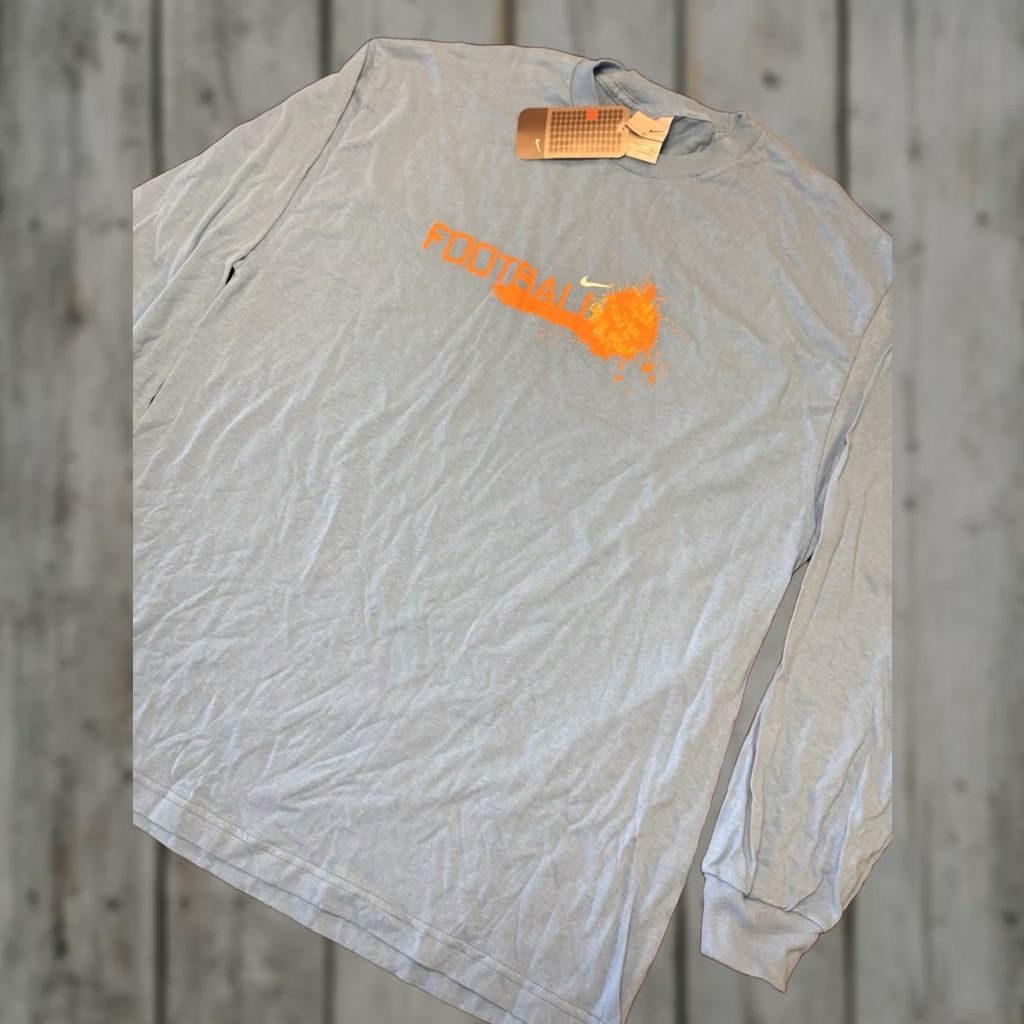 Nike VINTAGE Nike Shirt Mens XL Blue NWT Y2K Football Long Sleeve Deadstock Size US XL / EU 56 / 4 - 1 Thumbnail