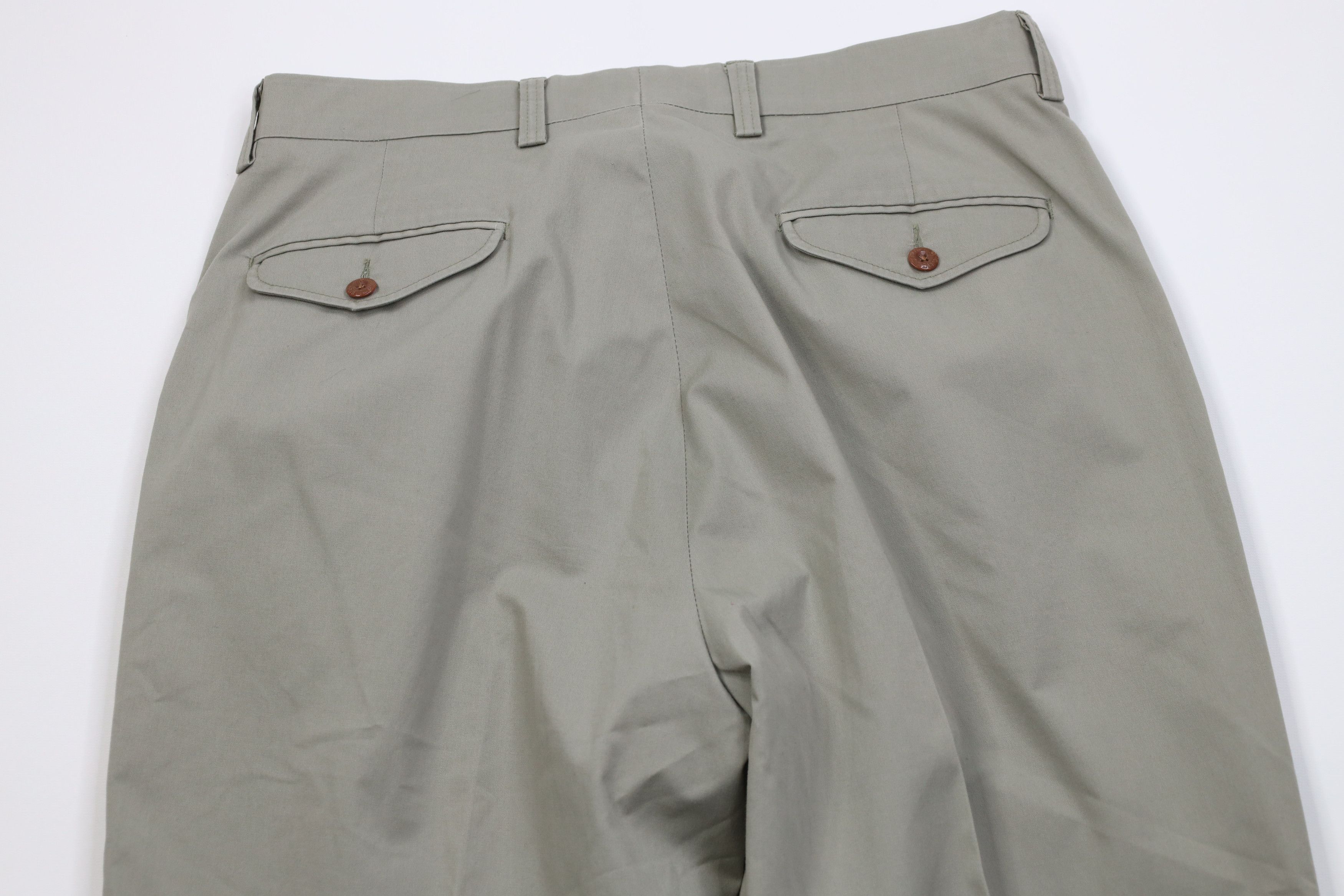 Orvis Vintage 90s Orvis Wide Leg Chino Pants Trousers Light Green Size US 34 / EU 50 - 10 Thumbnail