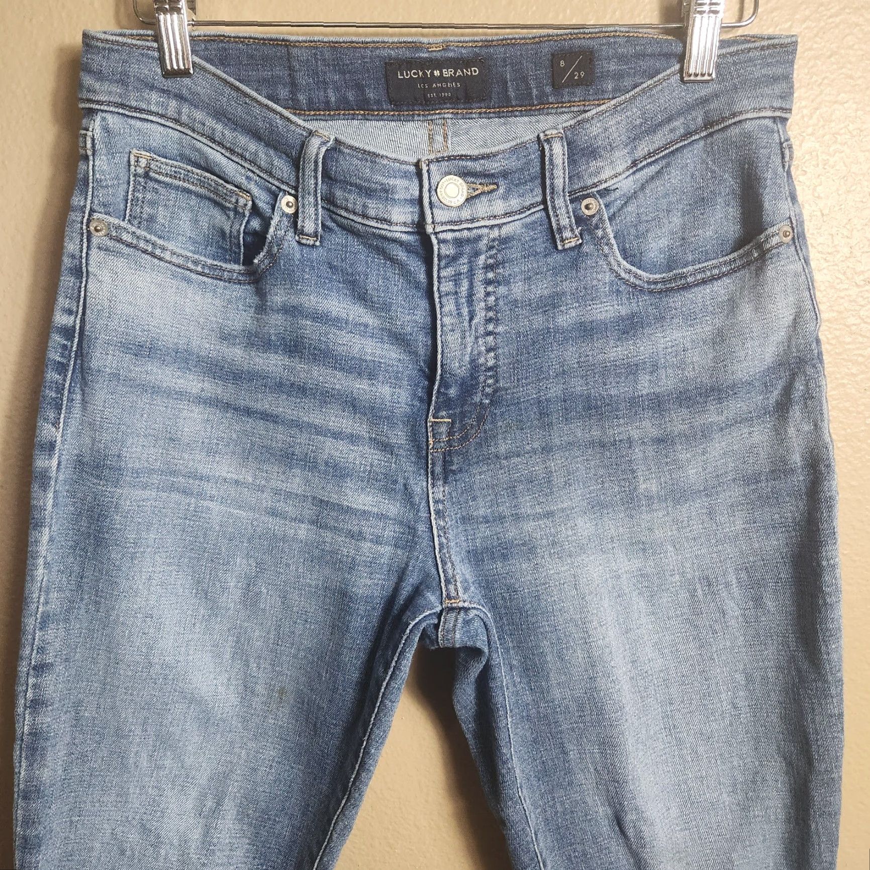 Lucky Brand Lucky Brand Jeans Womens Ava Medium Wash Midrise Crop Jeans-Size 29/8-29 Regular Blue Cotton Spandex Denim 5-Pocket Slim Vintage? No Size 29" - 3 Thumbnail