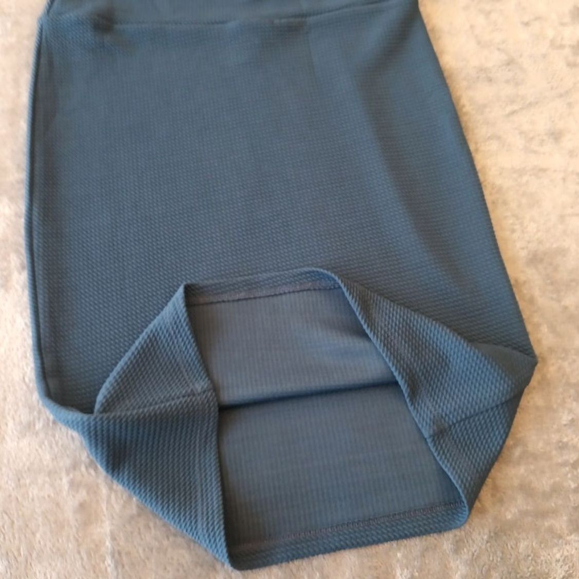 Vintage LuLaRoe Skirt XS Women Knee Length Blue Textured Knit Pull On Pencil Stretch Casual Pattern Solid Size 26" / US 2 / IT 38 - 5 Thumbnail