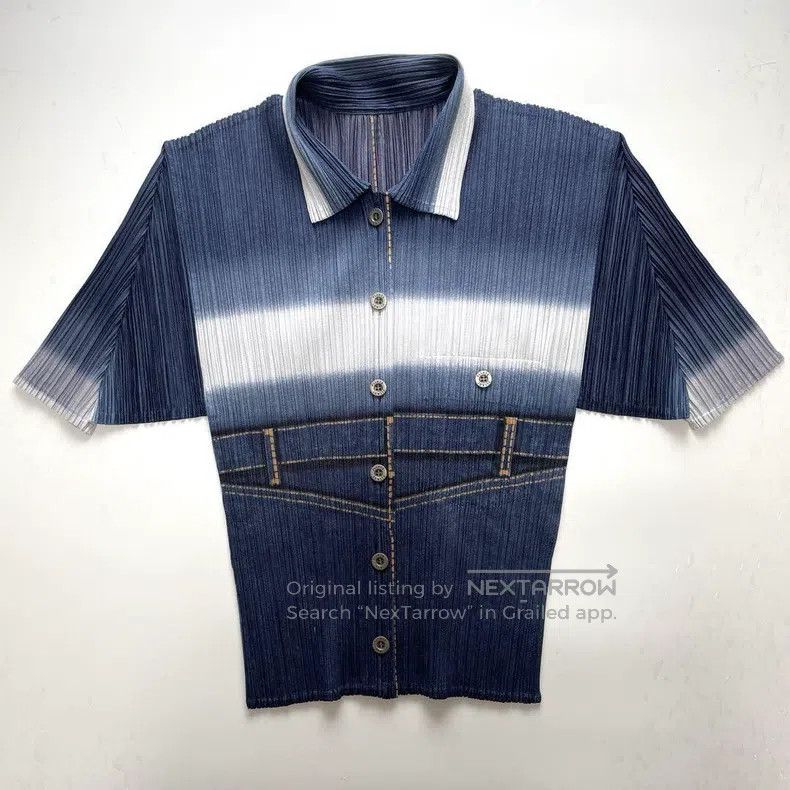 Issey Miyake Issey Miyake Blue Shirt Size M / US 6-8 / IT 42-44 - 3 Thumbnail