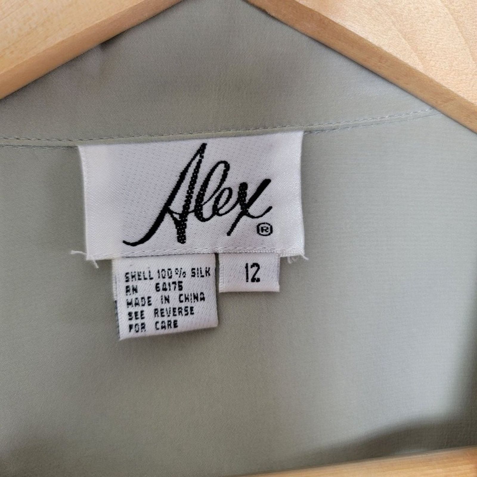 Vintage Alex Double Flap Pocket Silk Button Front Shirt Size XL / US 12-14 / IT 48-50 - 7 Thumbnail
