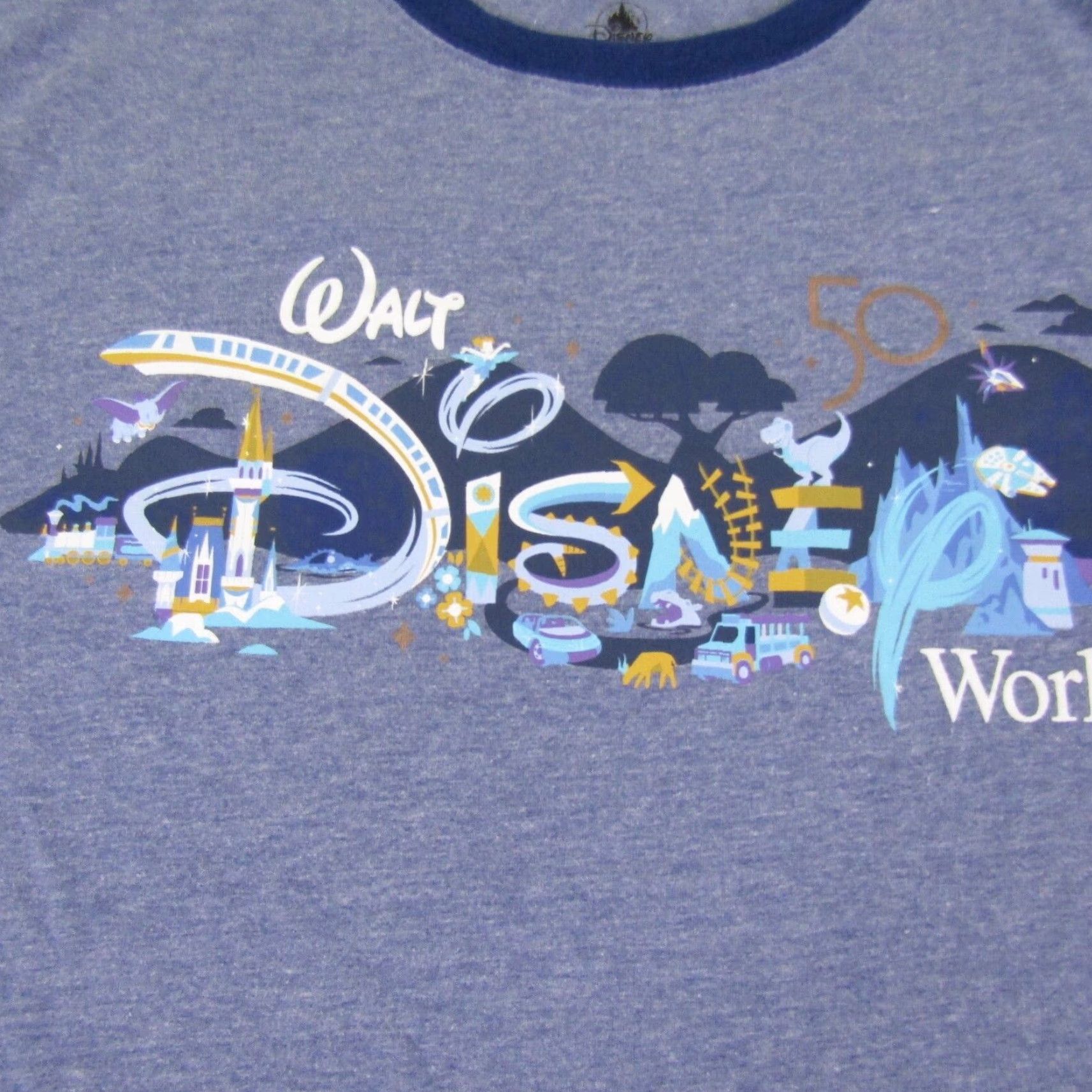 Disney VINTAGE Disney Mickey Mouse Graphic Print T-Shirt Mens 2XL Blue Short Sleeve Crewneck Casual Cartoon Tee Size US XXL / EU 58 / 5 - 3 Thumbnail