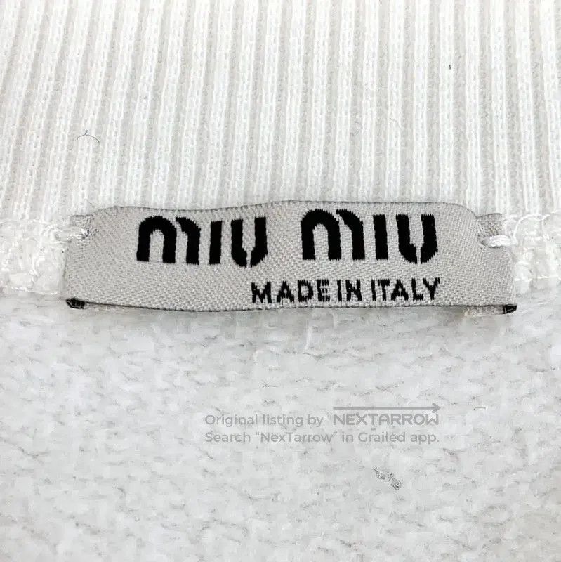 Miu Miu Miu Miu White Cotton Sweatshirt with Crystals . Size XS / US 0-2 / IT 36-38 - 5 Thumbnail