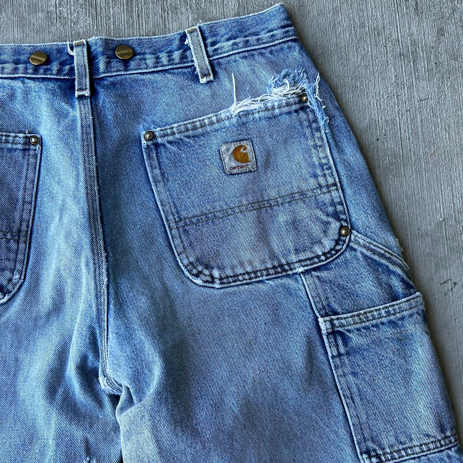Carhartt × Vintage Carhartt faded denim blue jean double knee work wear pants Size US 32 / EU 48 - 16 Thumbnail