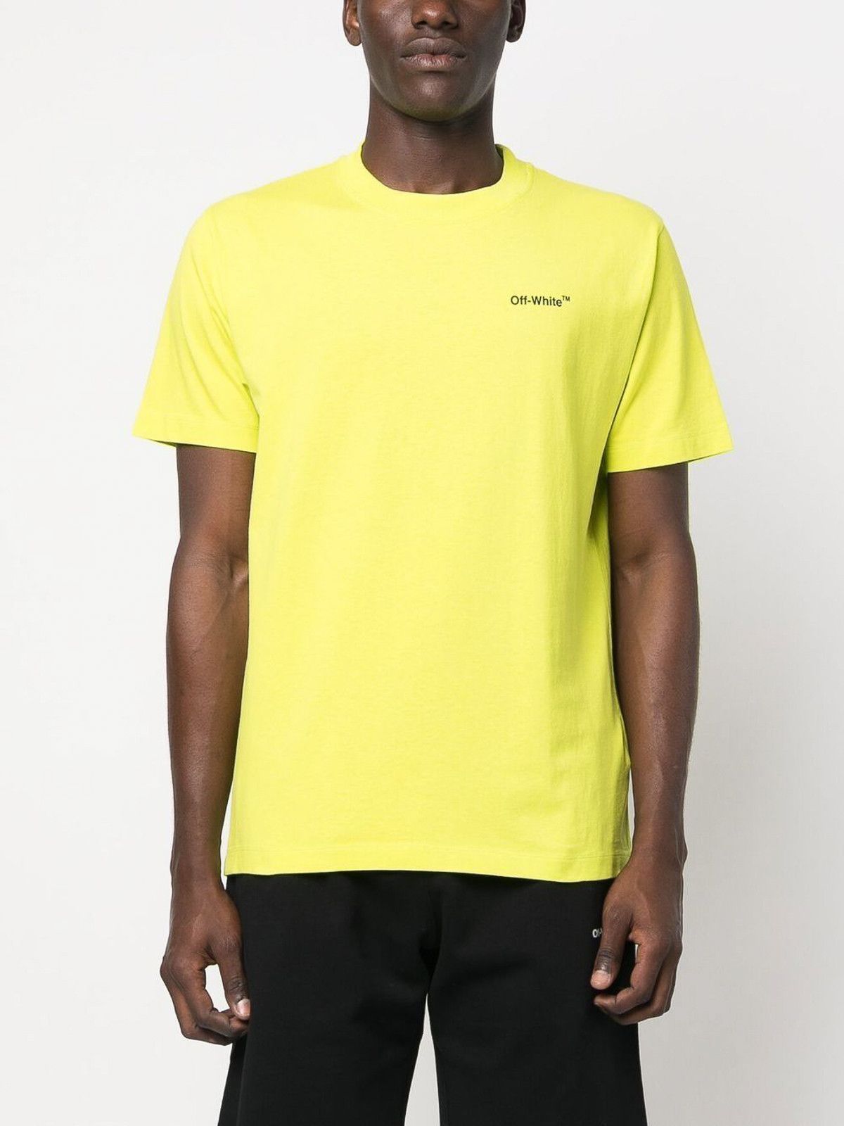 Off-White o1gr1nt0125 Caravag Arrow Slim S/S T-Shirt in Lime Size US XXS / EU 40 - 3 Thumbnail