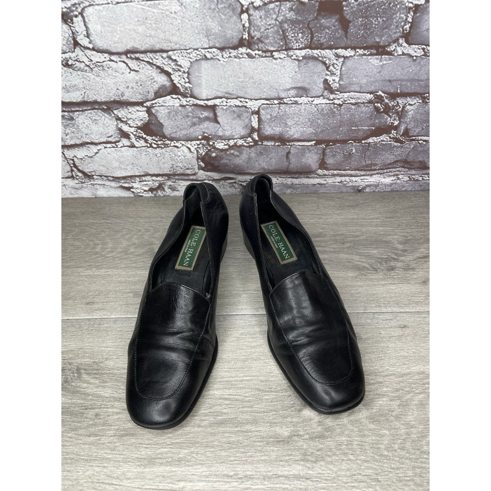 Cole Haan Cole Haan Black Leather Heel Italy Italian Loafers Shoes Wom Size US 8 / IT 38 - 10 Thumbnail