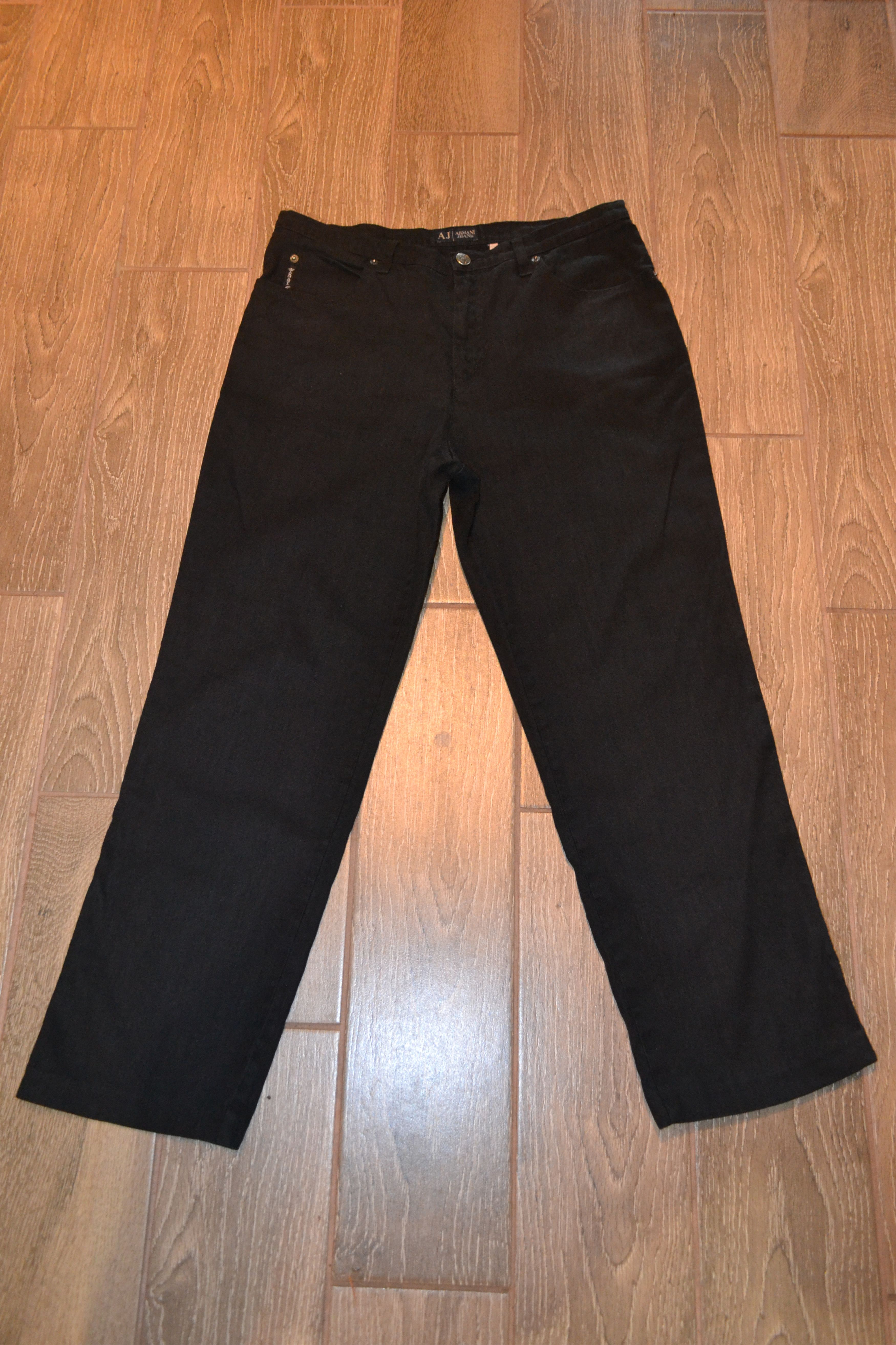 Armani Vintage Armani Jeans Black Linen Pants - W32 Size US 32 / EU 48 - 2 Thumbnail