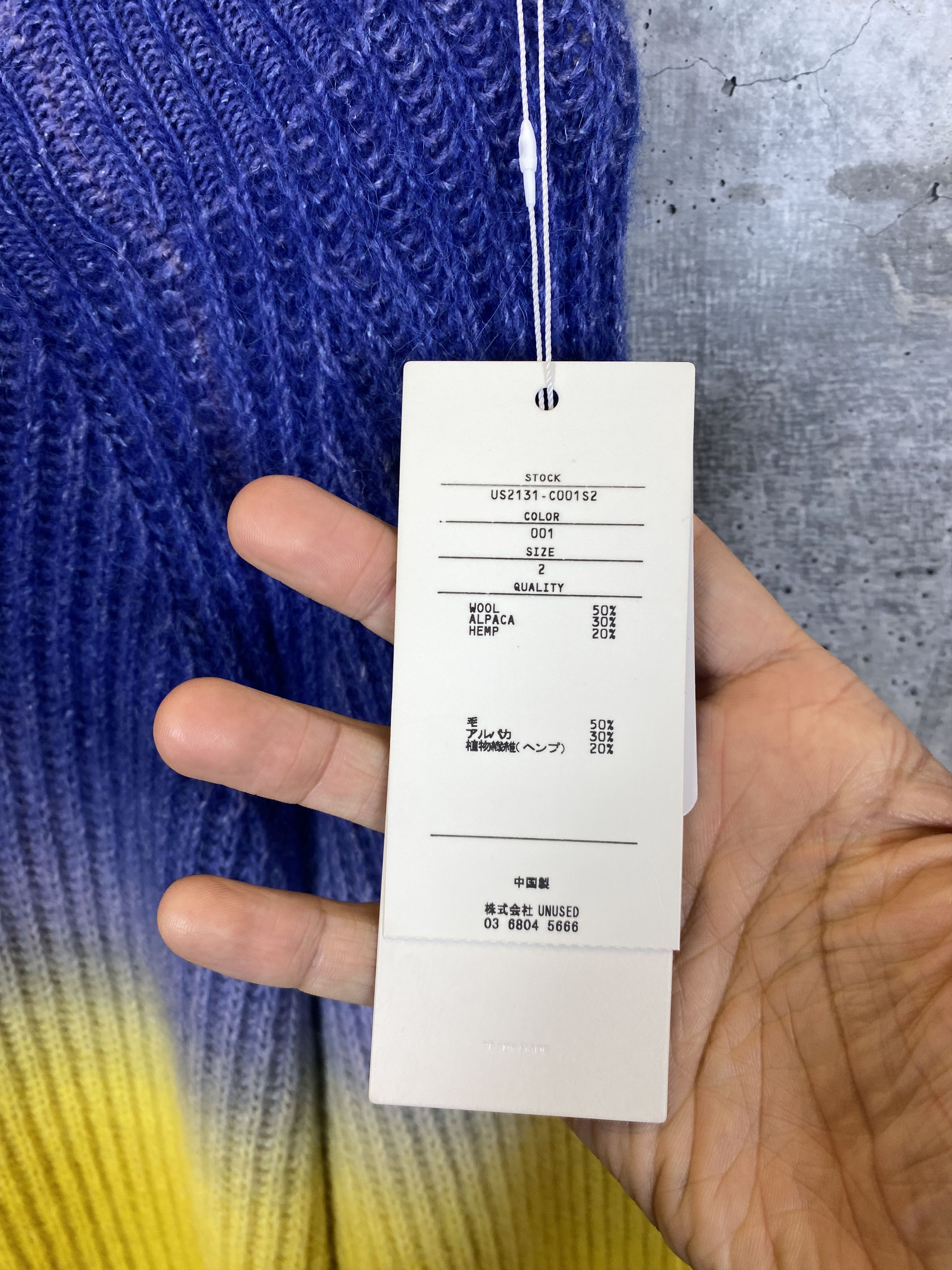 Unused Union x Unused Tri-Color Wool Alpaca Blend Knit Hoodie Size US M / EU 48-50 / 2 - 4 Thumbnail