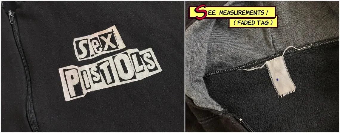 Band Tees RARE Vintage 80s 90s SEX PISTOLS Hoodie Oversize Rock Punk Size US L / EU 52-54 / 3 - 5 Thumbnail