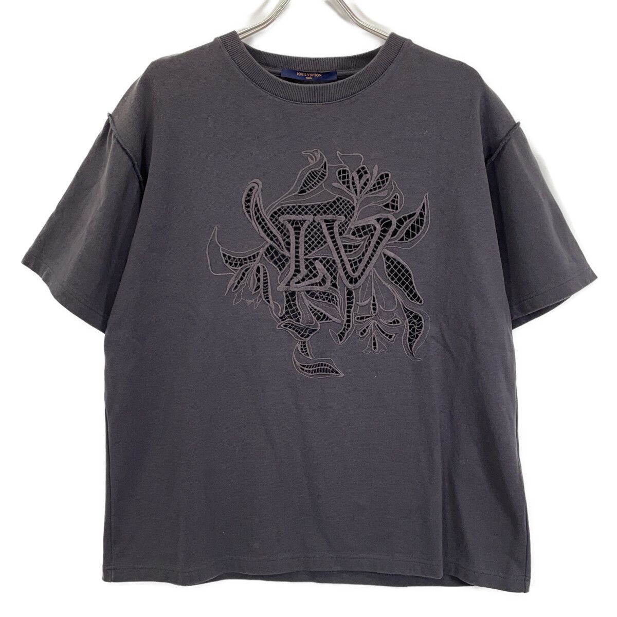 Louis Vuitton Louis Vuitton LV Vegetal Lace Embroidery Cotton T-shirt Textile T-Shirts RM201TCEHIY88W DUTY FREE for USA