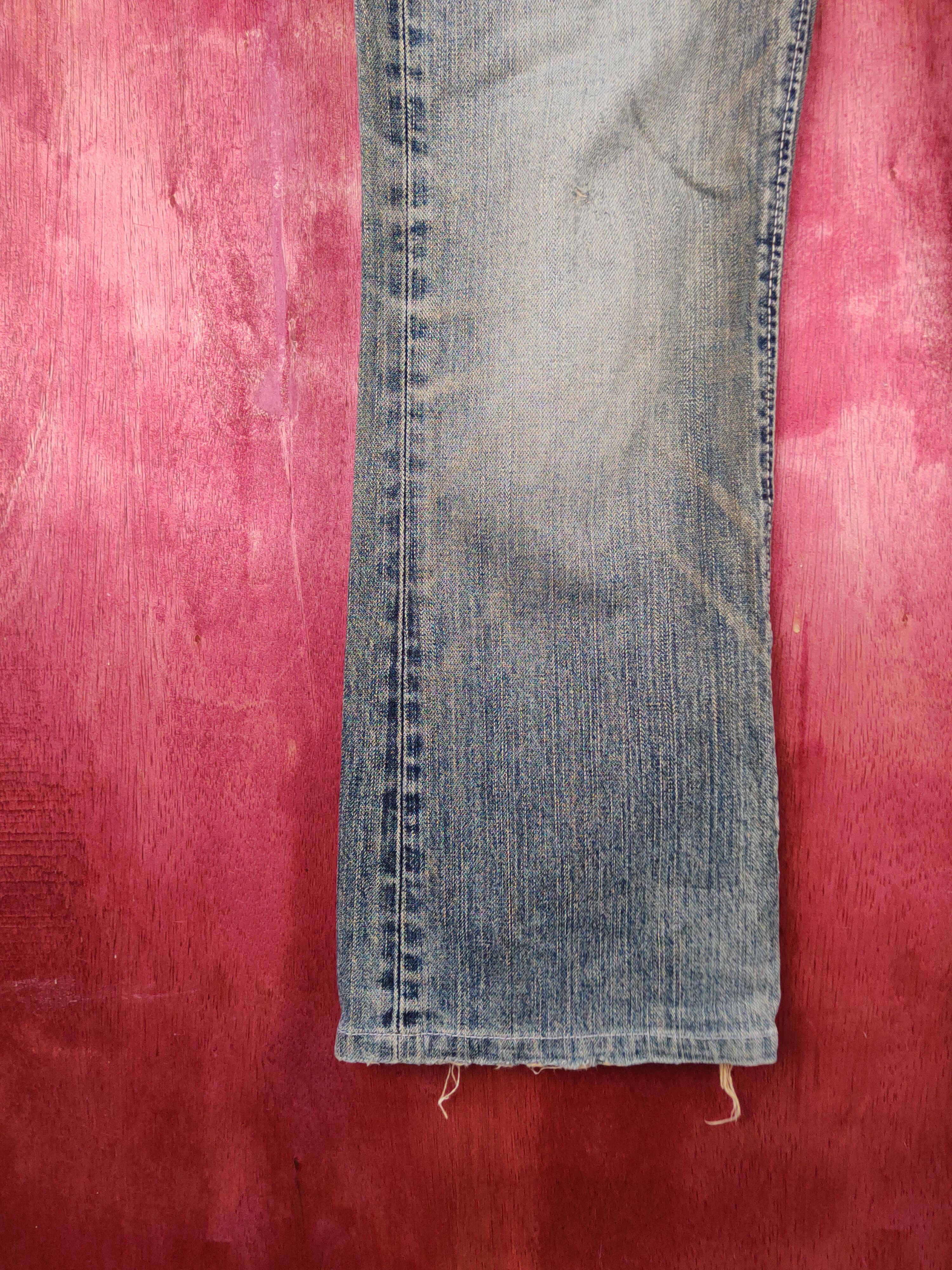 Japanese Brand Wrangler Dark Blue Faded Distressed Ripped Jeans #S1644 Size 30" / US 8 / IT 44 - 5 Thumbnail
