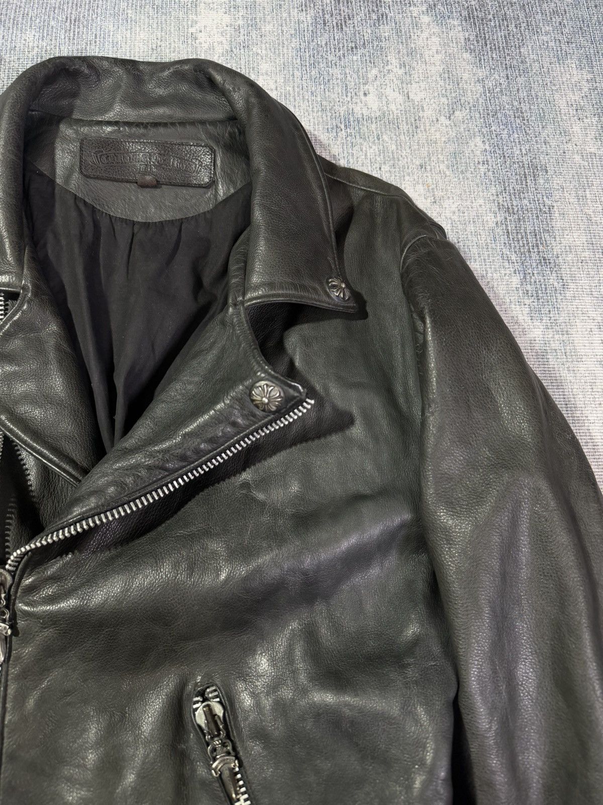 Chrome Hearts RARE! VINTAGE FIRST DAGGER PULL LEATHER JACKET Size US L / EU 52-54 / 3 - 15 Thumbnail