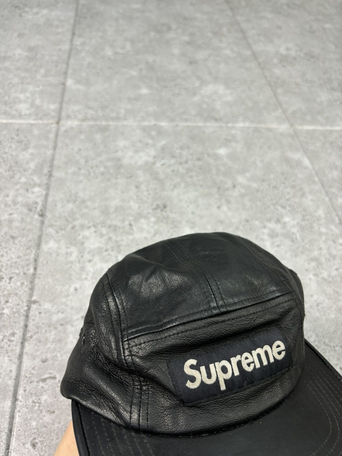 Japanese Brand × Supreme FW09 Supreme Genuine Leather Camp Cap Hat Japanese Style Size ONE SIZE - 7 Thumbnail