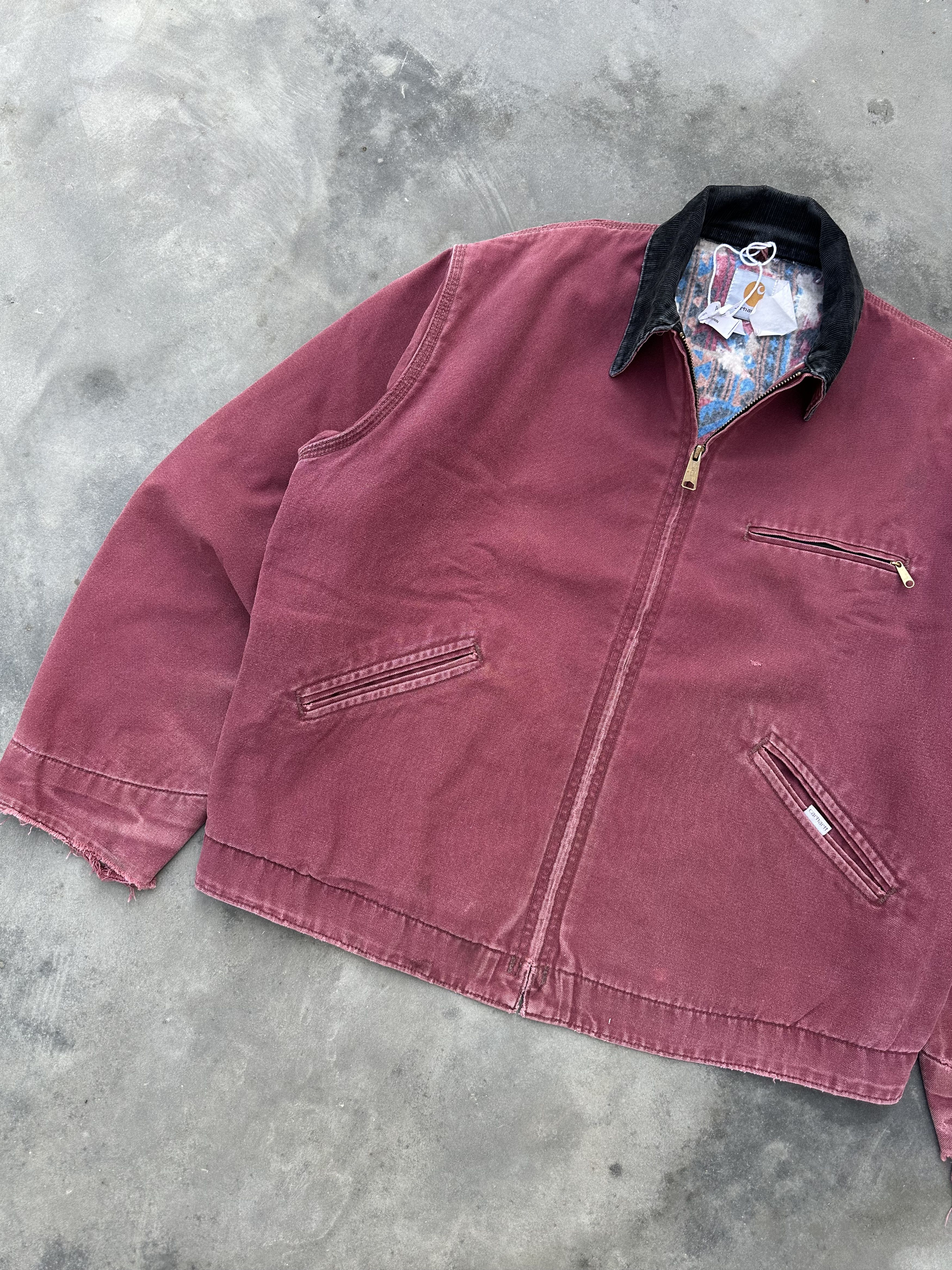 Carhartt Vintage 1980s Carhartt Faded Redwood Detroit Jacket Size US XL / EU 56 / 4 - 2 Thumbnail