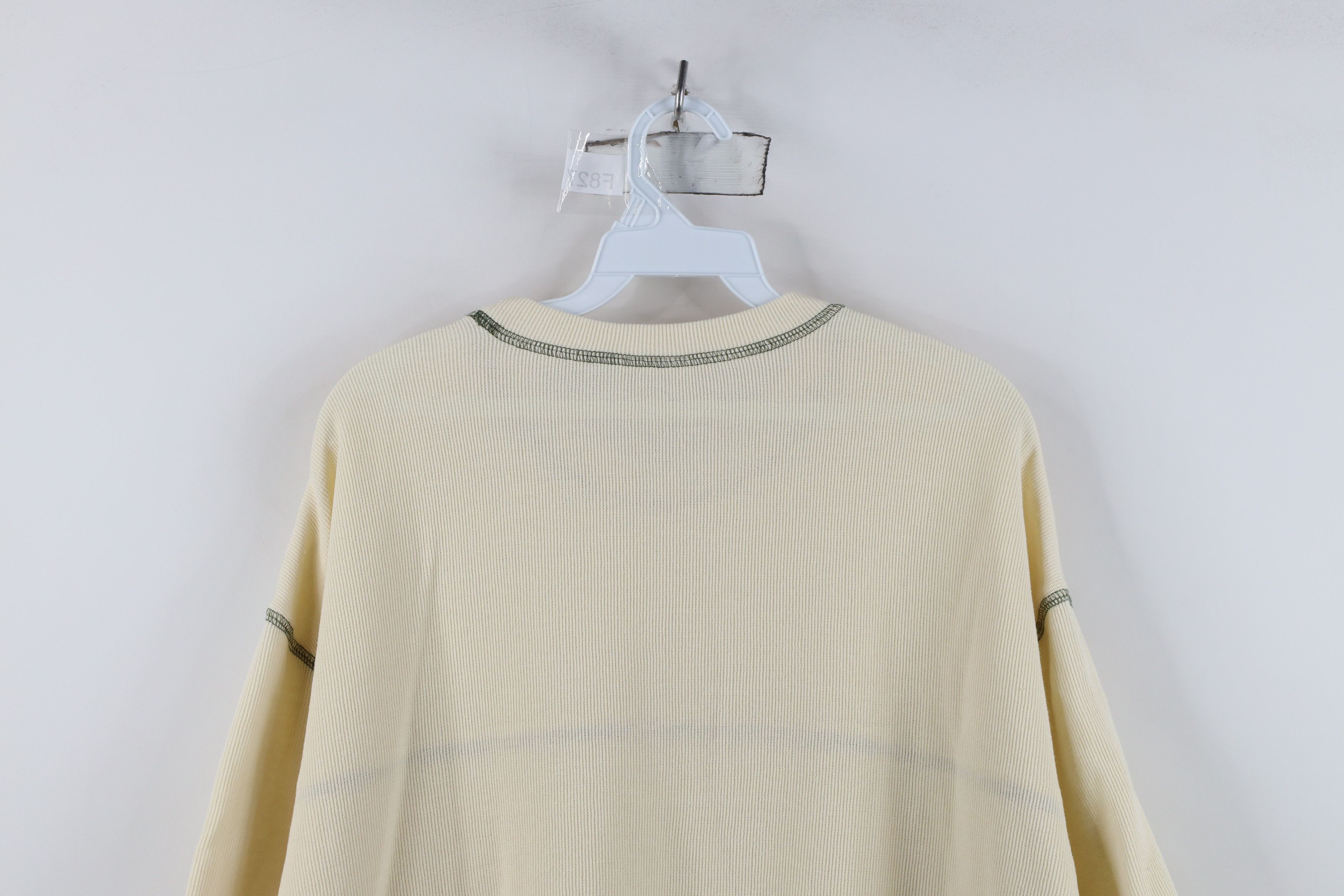 Vintage Vintage 90s Streetwear Thermal Waffle Knit T-Shirt Cream Size US XXL / EU 58 / 5 - 10 Thumbnail