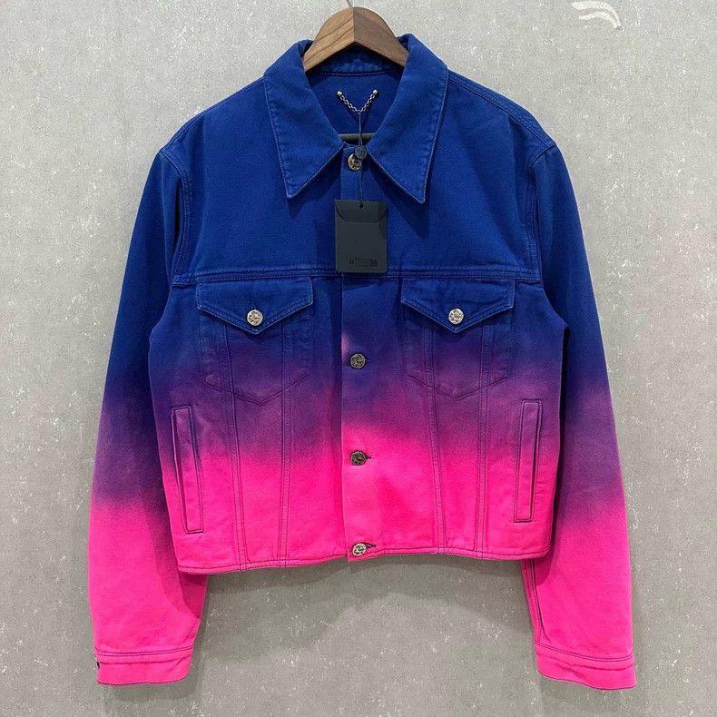 Louis Vuitton LOUIS VUITTON Blue Pink Gradient Denim Jacket Size US S / EU 44-46 / 1 - 1 Thumbnail