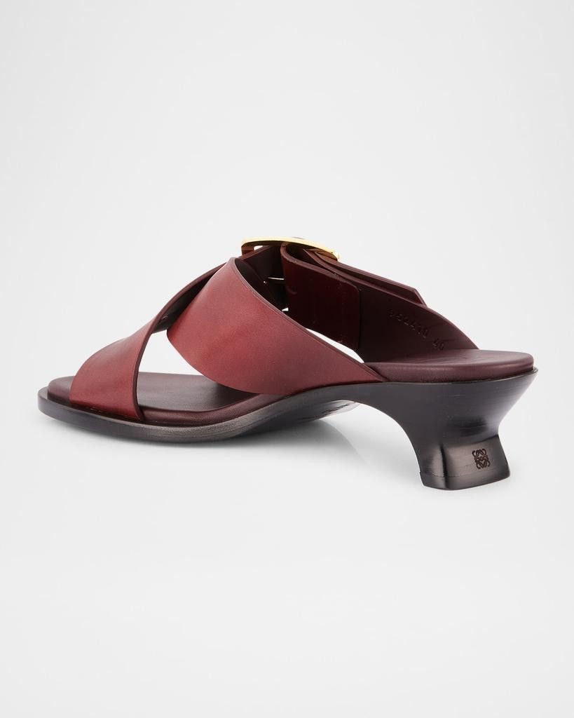 Loewe o1in1g0526 Petal Leather Buckle Slide Sandals in Burgundy Size US 8 / IT 38 - 4 Thumbnail