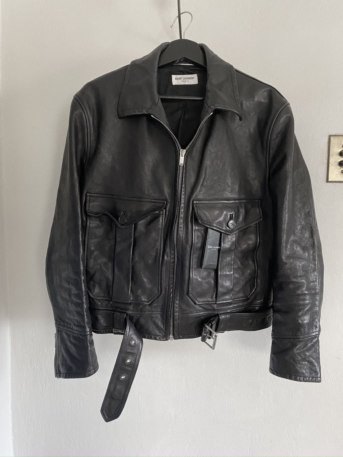 Saint Laurent Paris 2023 YSL Cropped Aviator Calf Jacket | Grailed