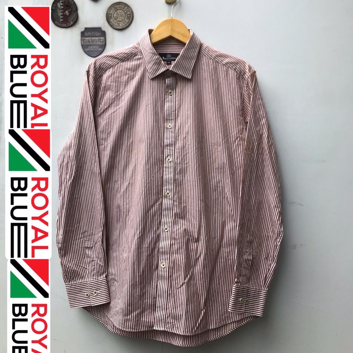 Aquascutum × Designer Aquascutum of london Candy brown stripe shirt Button up lon Size US L / EU 52-54 / 3 - 1 Thumbnail