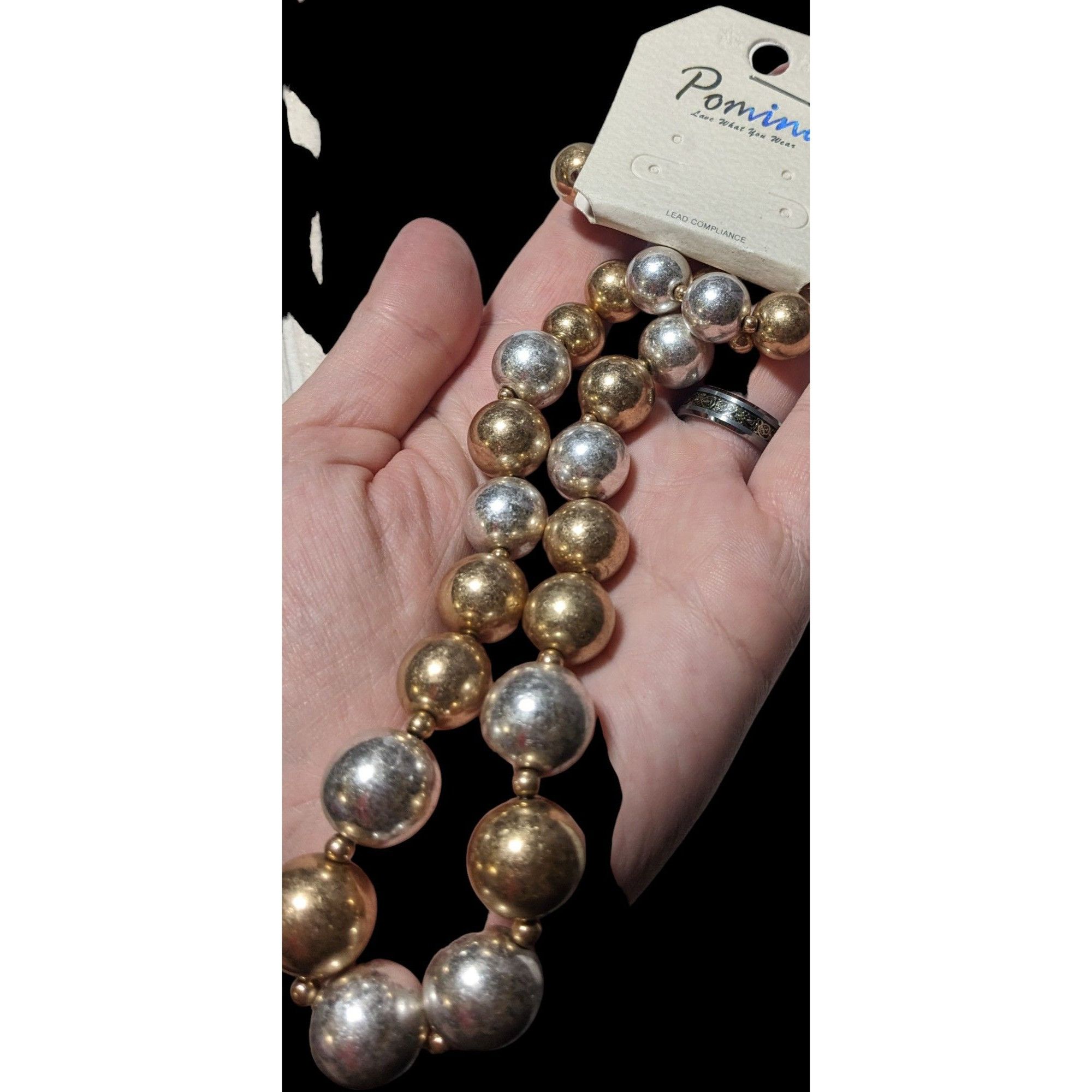 Other Pomina Silver And Gold Metallic Beaded Necklace Size ONE SIZE - 4 Thumbnail