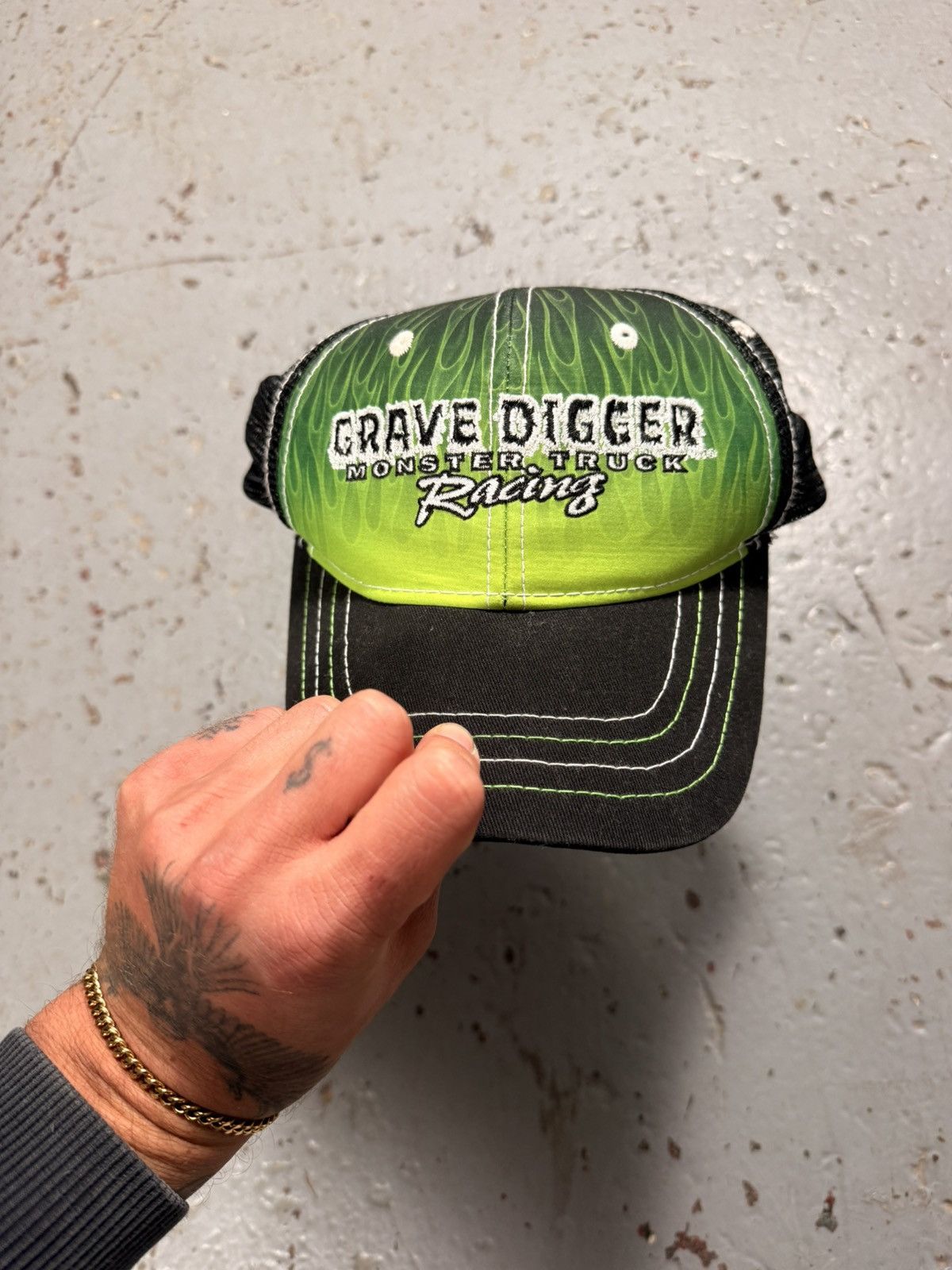 Other Vintage Slime Green Grave Digger Monster Jam Hat Size ONE SIZE - 6 Thumbnail