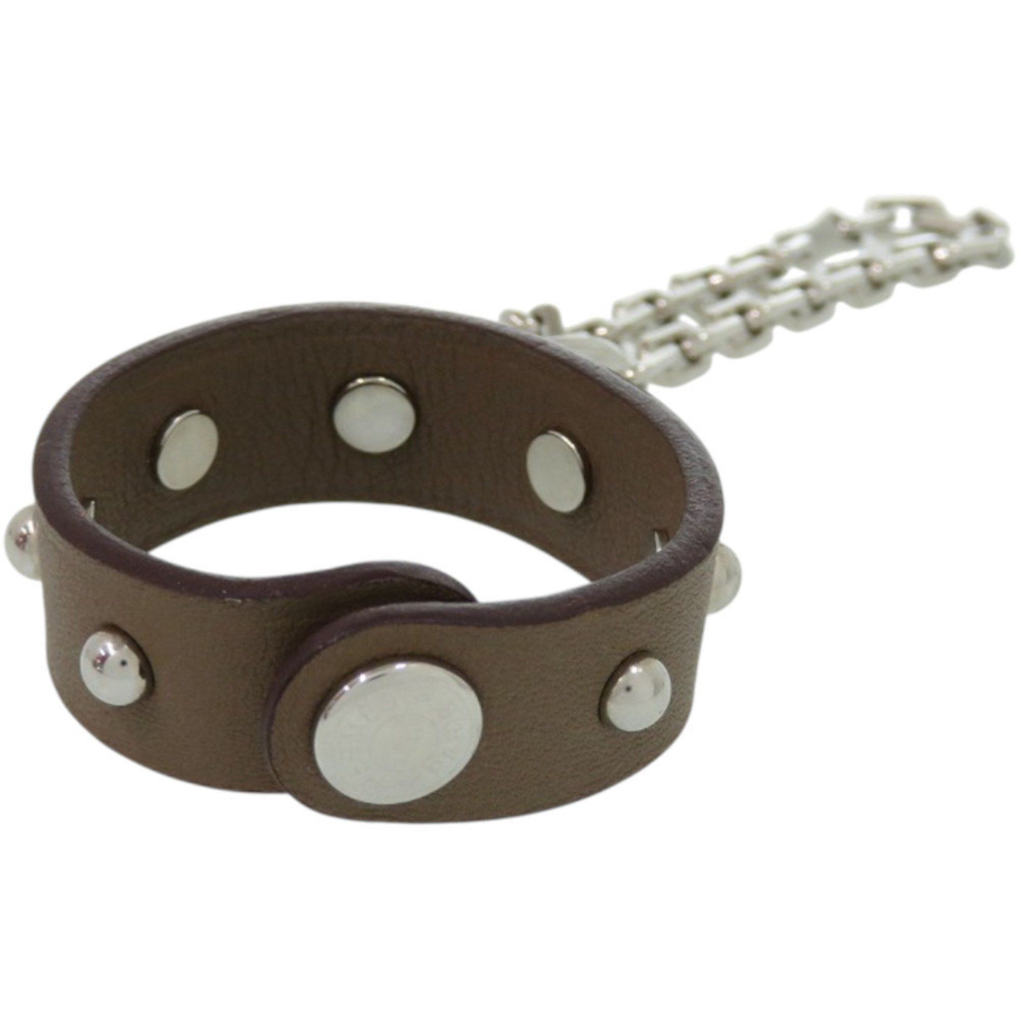 Hermes Hermès Glove Holder Etoupe Swift Leather with Silver Hardware and Brown Keychain 0202 HERMES Size ONE SIZE - 1 Thumbnail