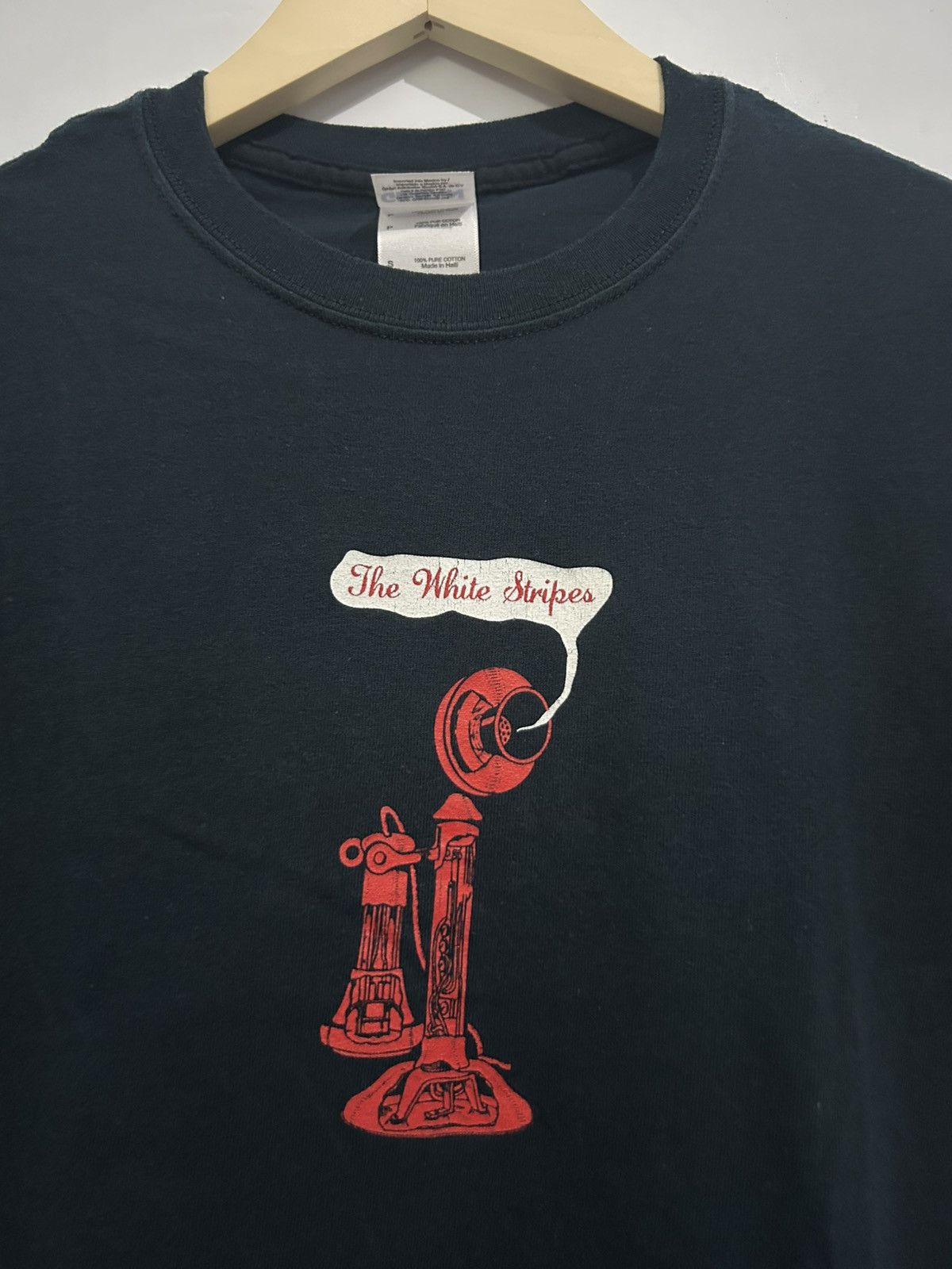 Sick vintage white stripes Telephone tee