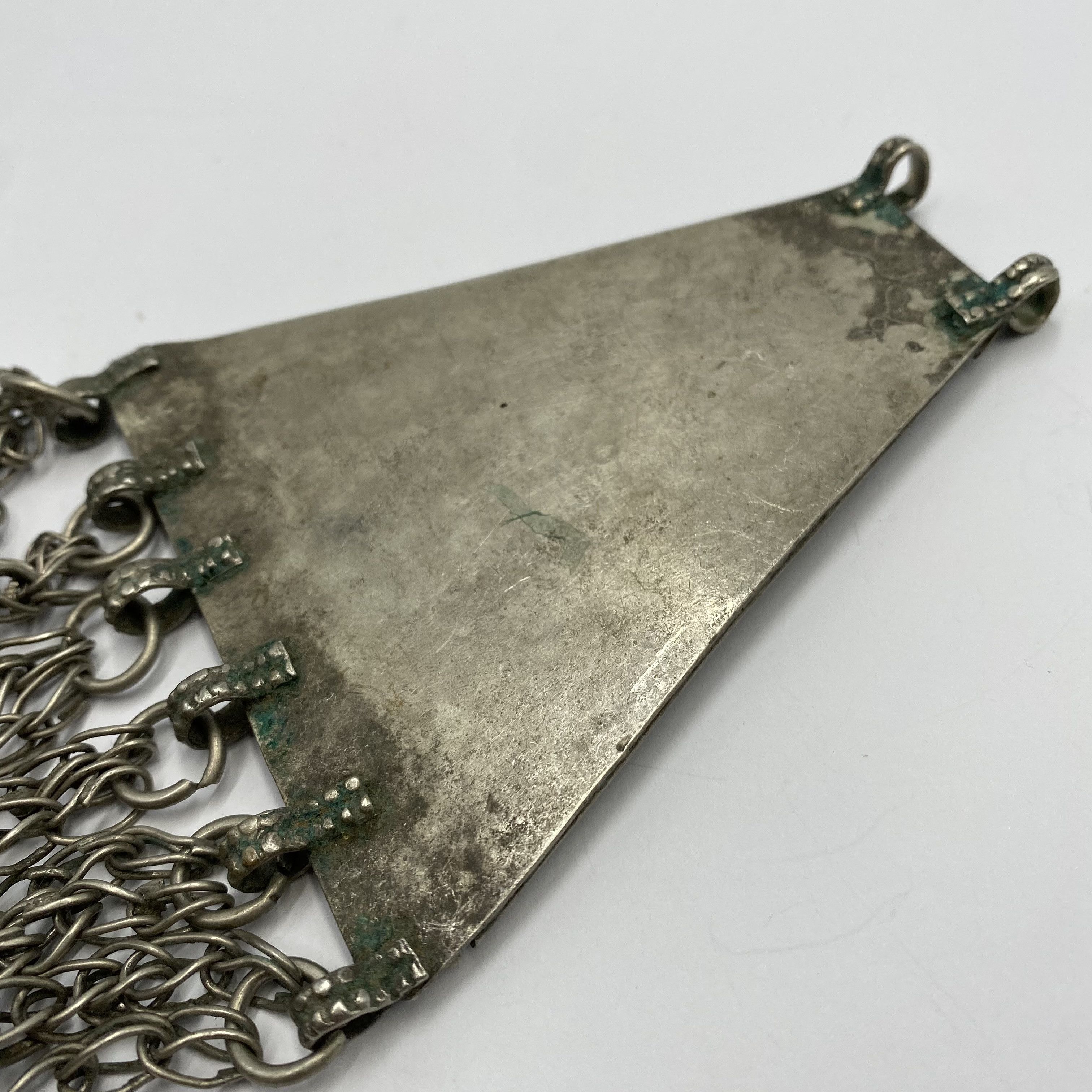 Vintage Massive Antique Yemenite Silver Coral Jewelry Pendant 120 gr Size ONE SIZE - 9 Thumbnail
