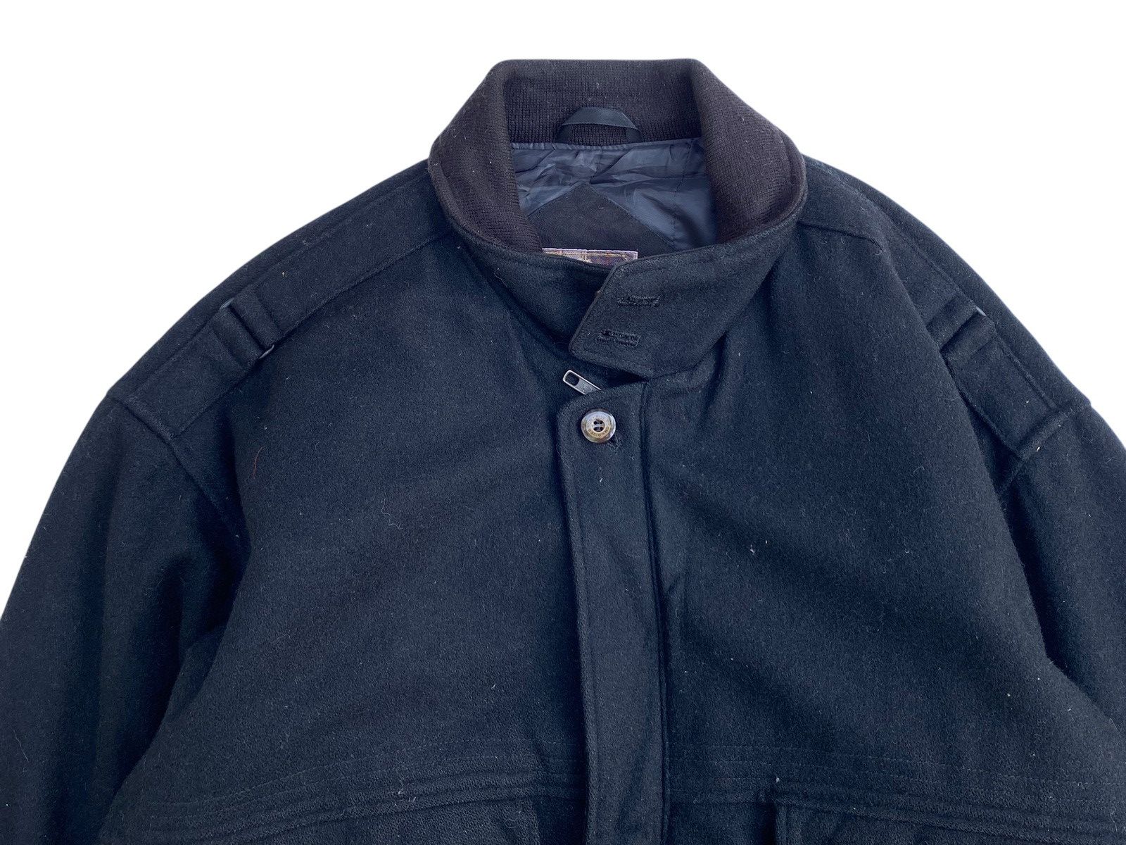 Issey Miyake Vintage Riverson Wool Bomber Jacket Issey Miyake Style Size US L / EU 52-54 / 3 - 3 Thumbnail