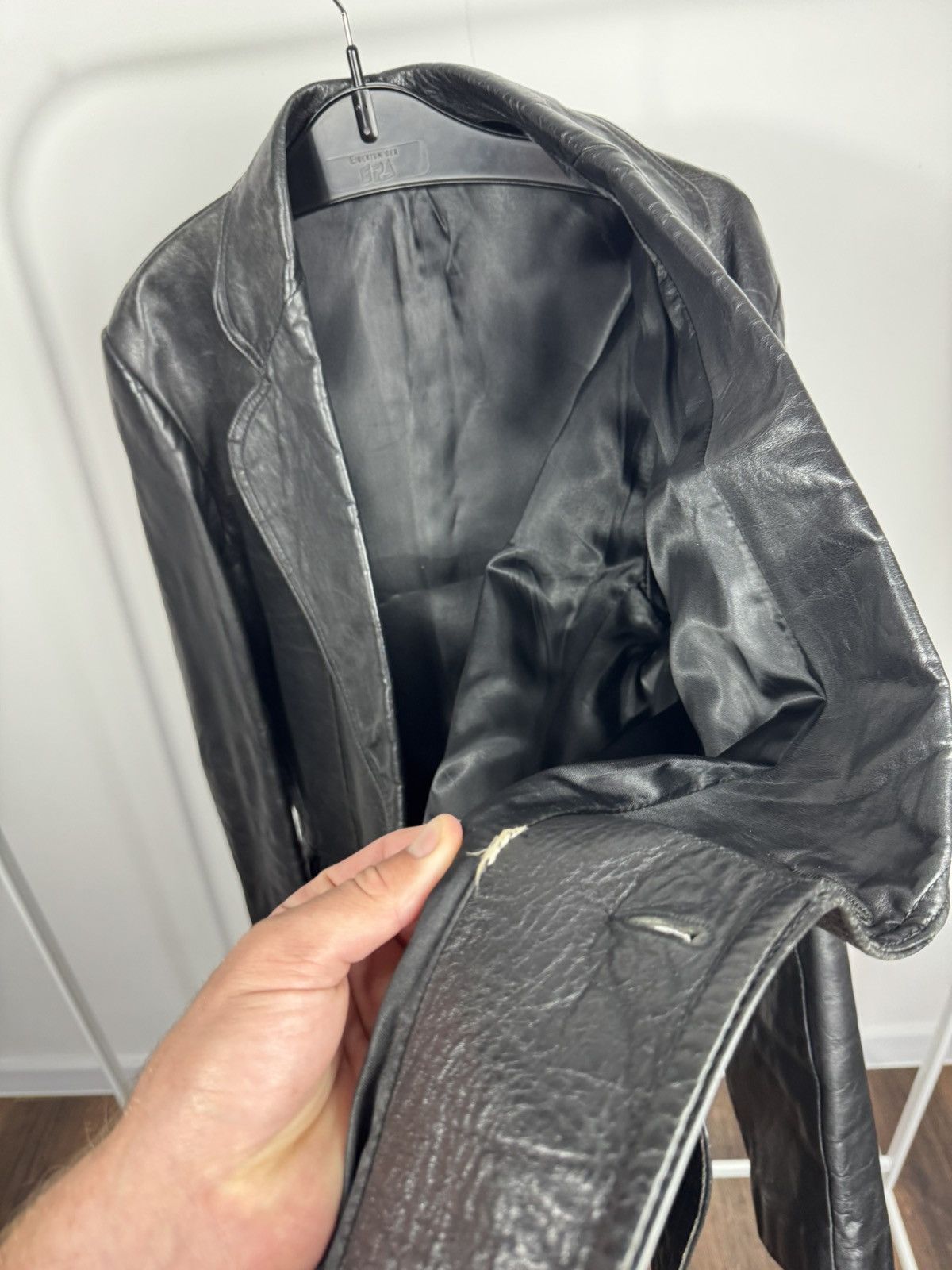 Leather Vintage Heavy Black Leather Blazer Jacket Coat Retro Classic Size US L / EU 52-54 / 3 - 6 Thumbnail