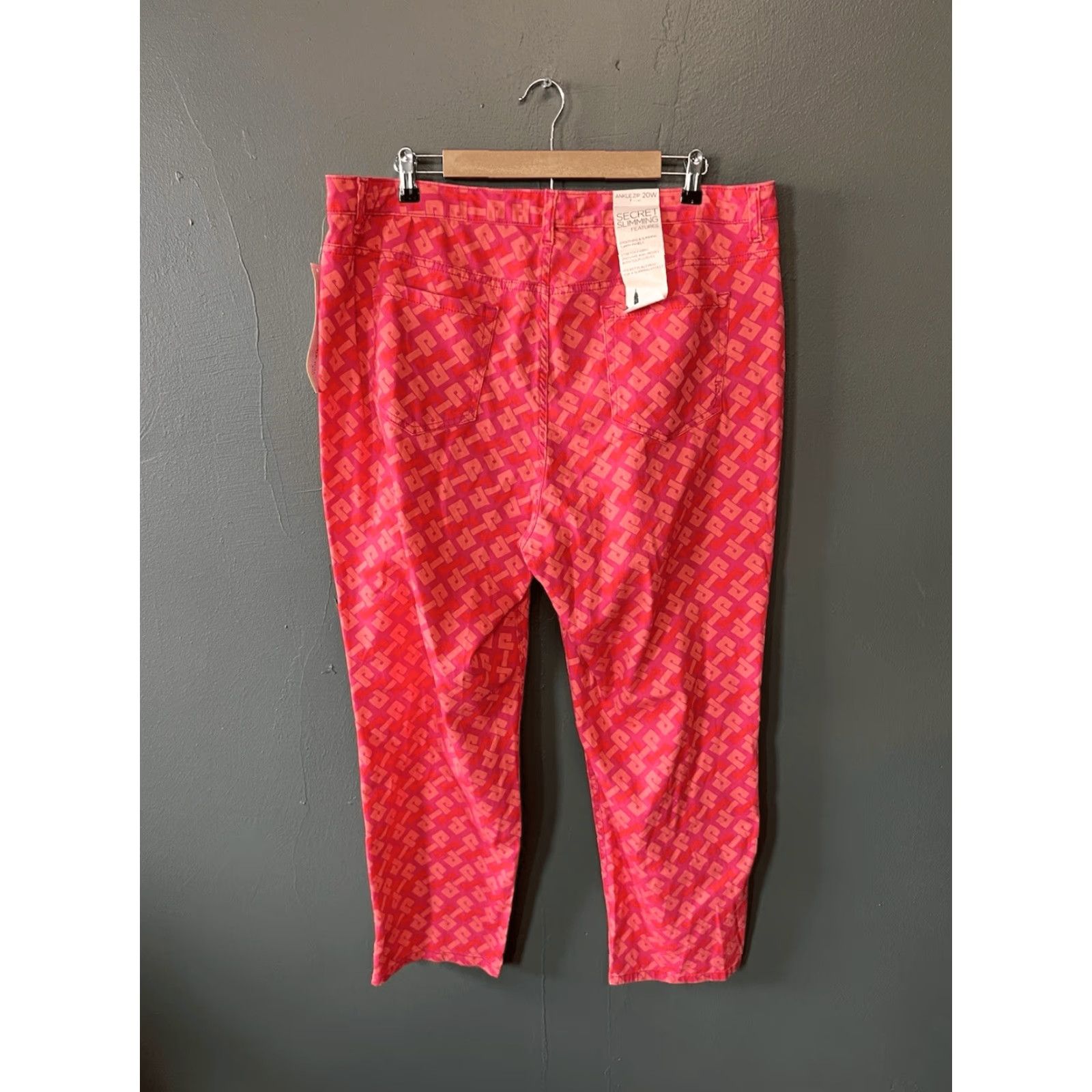 Jones New York Jones New York Womens Jeans Red Stretch Bleecker Ankle Zip Size 20W Size 42" / US 20 - 2 Thumbnail