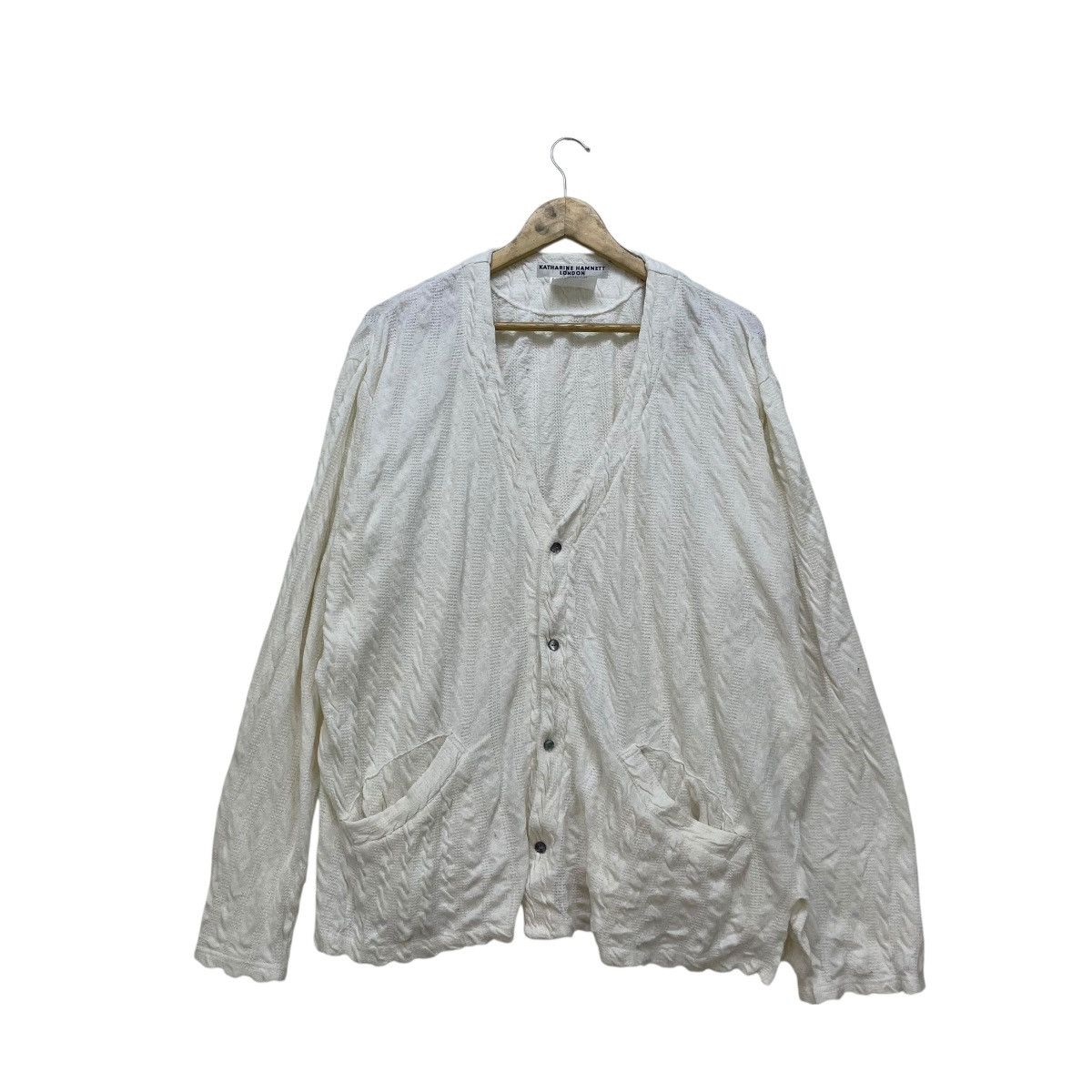 Katharine Hamnett London 💥Katharine Hamnett London White Cardigan Drape Jacket Size M / US 6-8 / IT 42-44 - 1 Thumbnail
