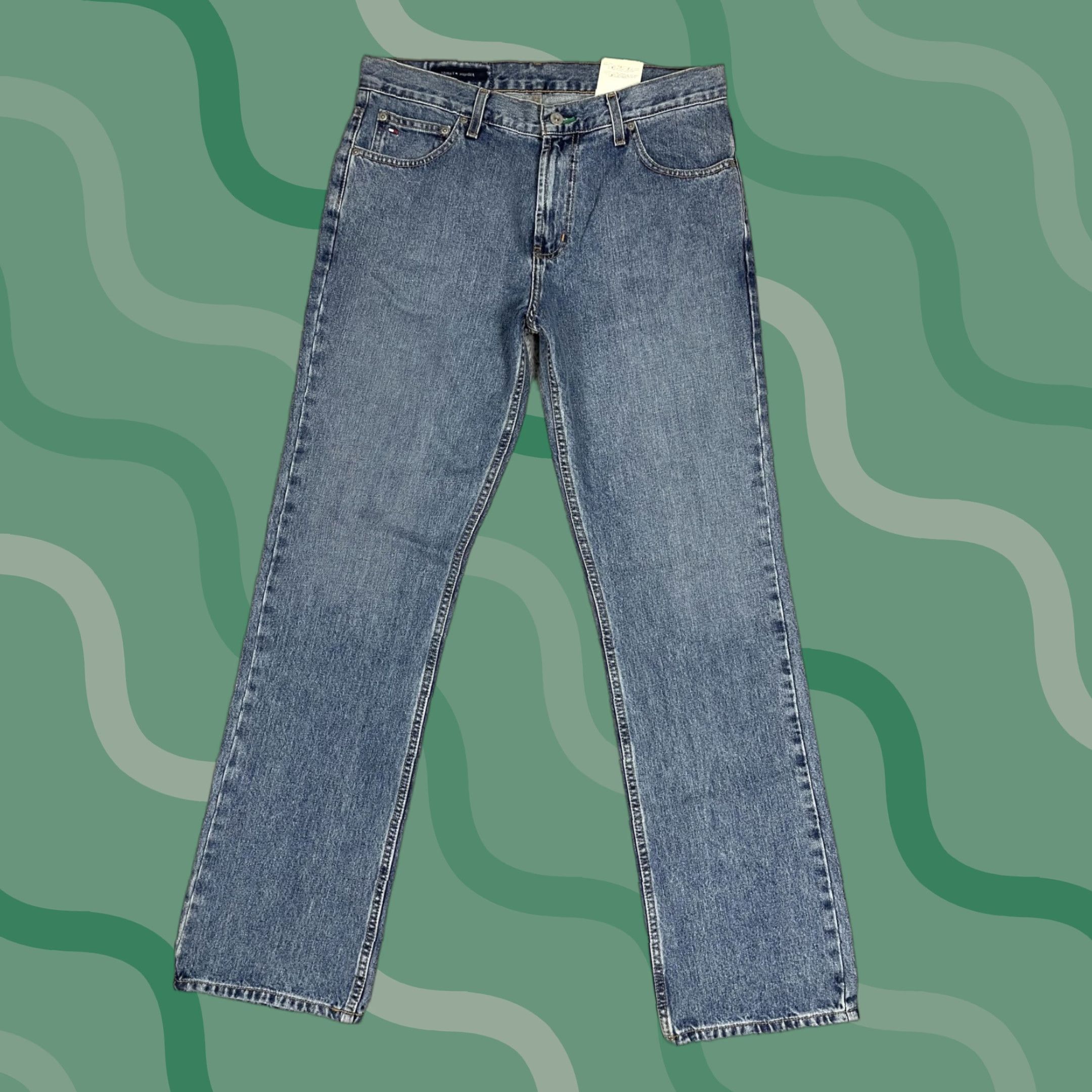 VINTAGE Tommy Hilfiger Freedom Jean Jeans Mens 32x34 Blue Denim Straight Leg 5-Pocket