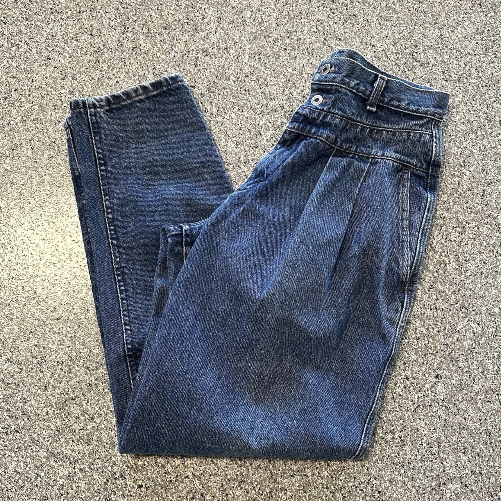 Lee VINTAGE Lee Jeans Womens 12 32x31 Pleated High Rise Mom 80s 90s Made in USA Jeans Women 5-Pocket Design Blue Denim Size 34" / US 12 / IT 48 - 2 Thumbnail