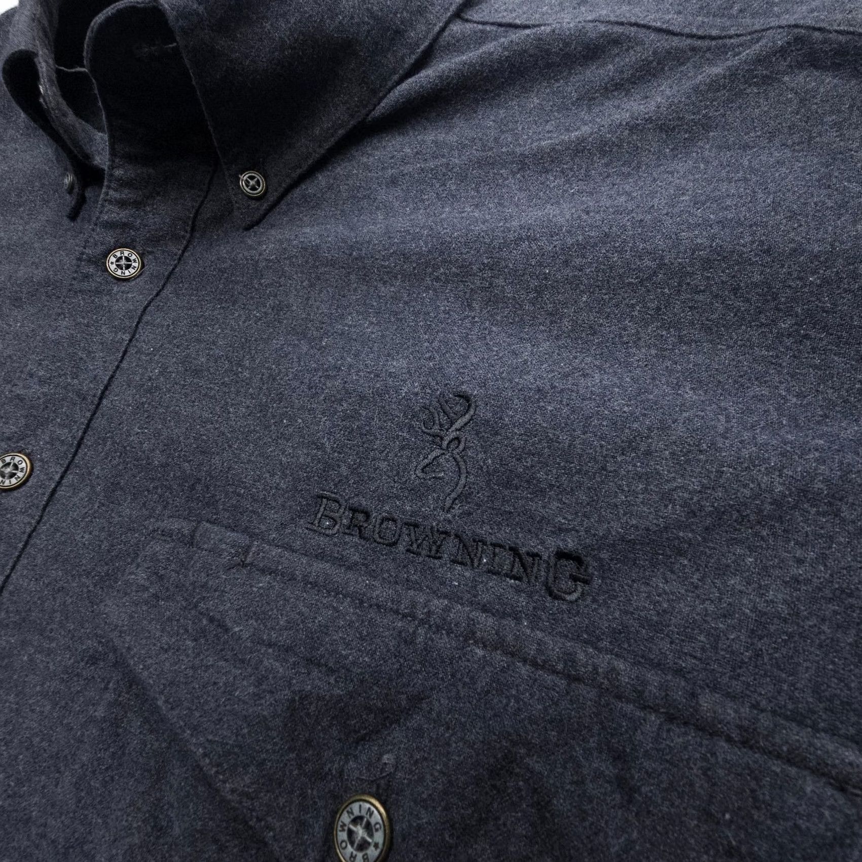 Vintage VINTAGE Browning Shirt 2XL Gray Cotton Flannel Button-Up Mens Long Sleeve Collared Workwear Pockets USA Fall Winter Spring Button-Down Mens Regular Size US XXL / EU 58 / 5 - 5 Thumbnail