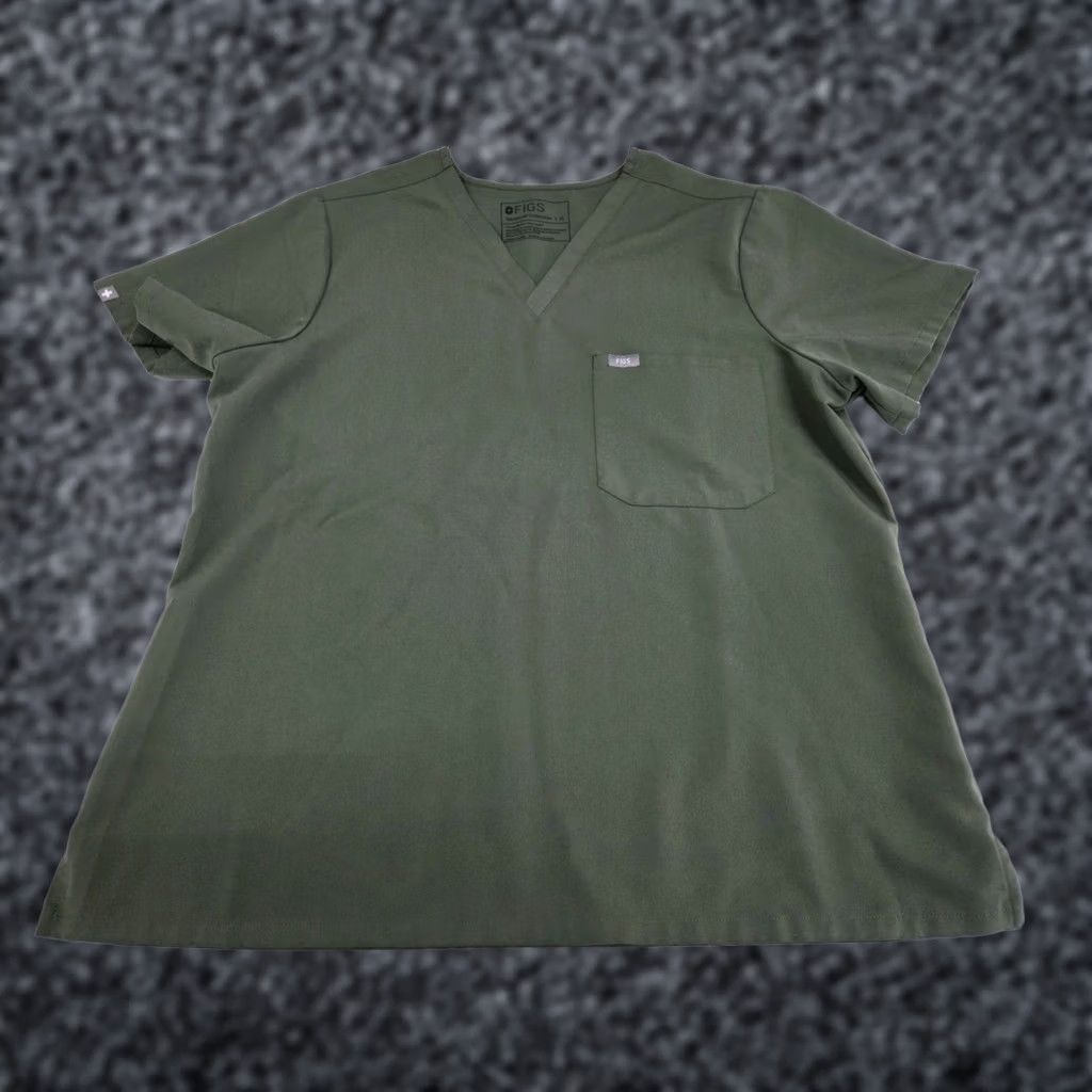 Vintage FIGS Women’s Technical Collection Style 1000211 Pocket Scrub Top Green XL Women Size XL / US 12-14 / IT 48-50 - 1 Thumbnail