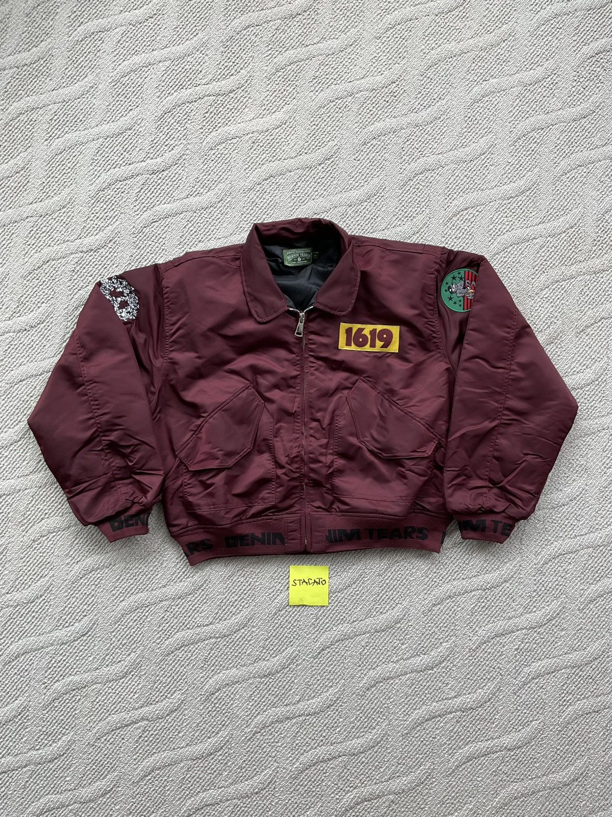 DENIM TEARS Denim Tears Bomber Jacket Maroon Size US XXL / EU 58 / 5 - 1 Thumbnail