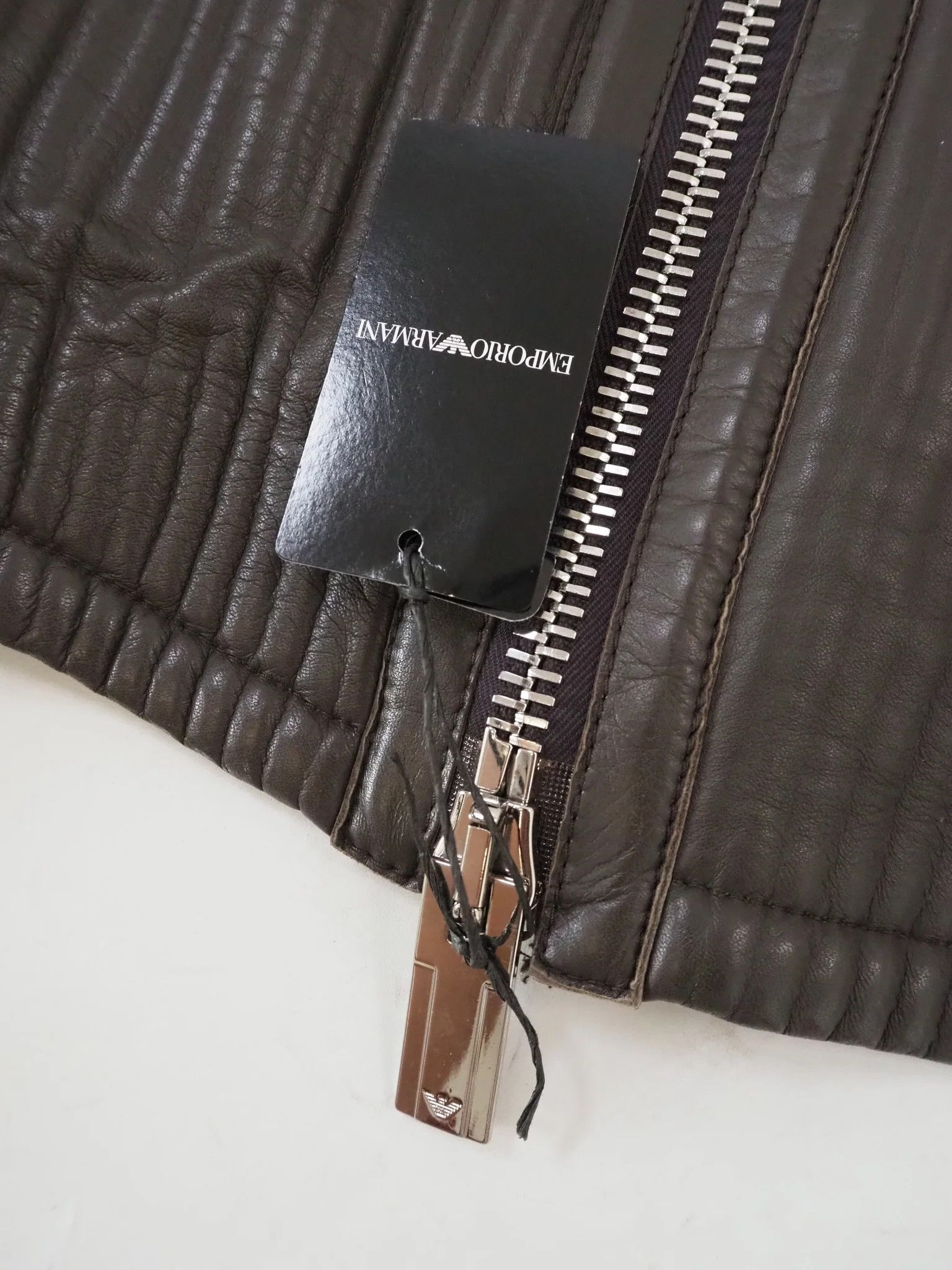 Emporio Armani Emporio Armani Ribbed Leather Jacket Wool Lining $2615 Size US M / EU 48-50 / 2 - 5 Thumbnail